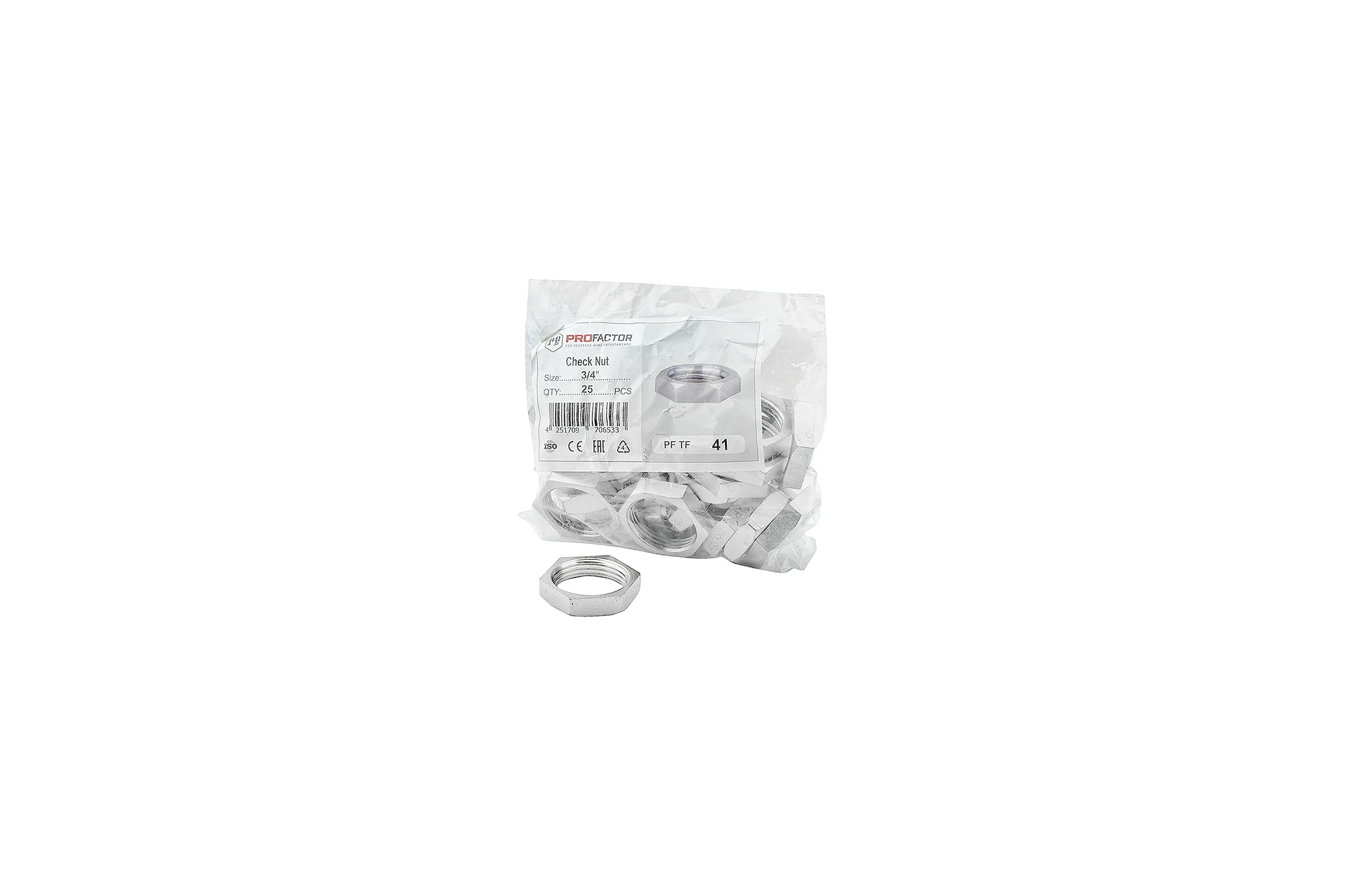 Контргайка PROFACTOR никелированная 3/4" PF TF 41