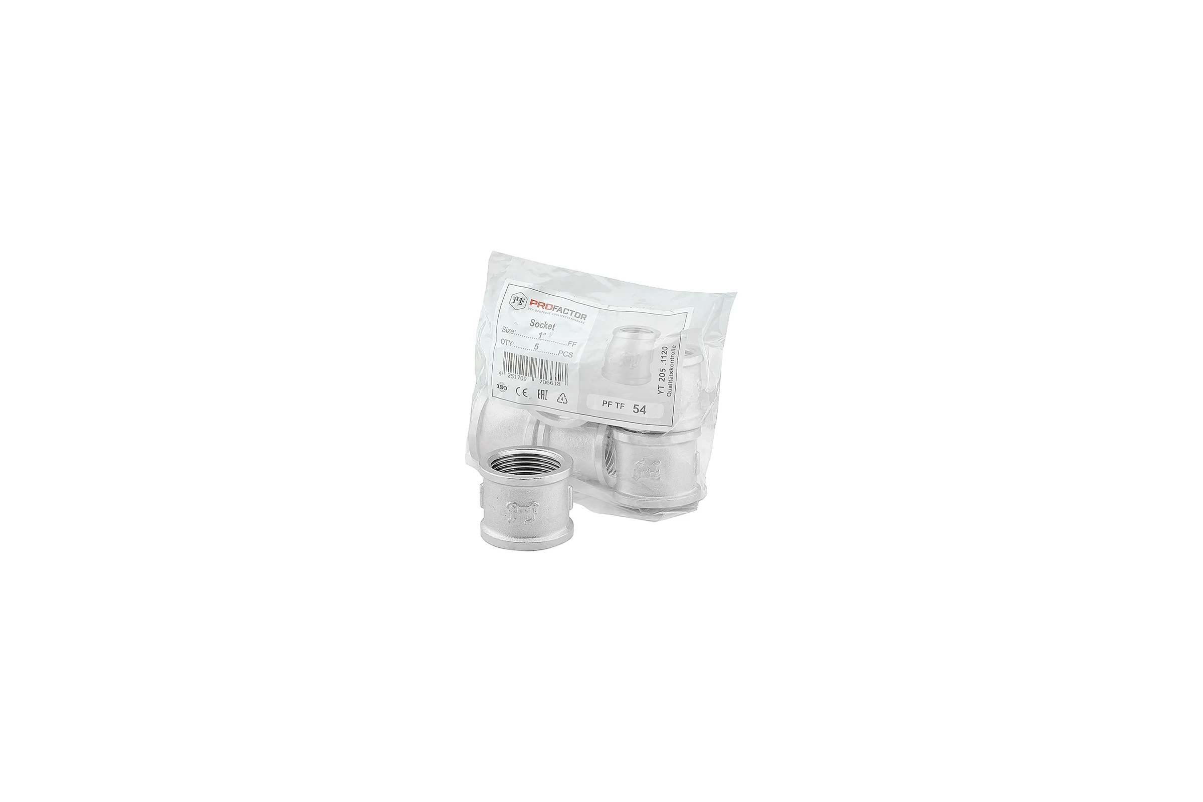 Муфта никелированная PROFACTOR 1" PF TF 54