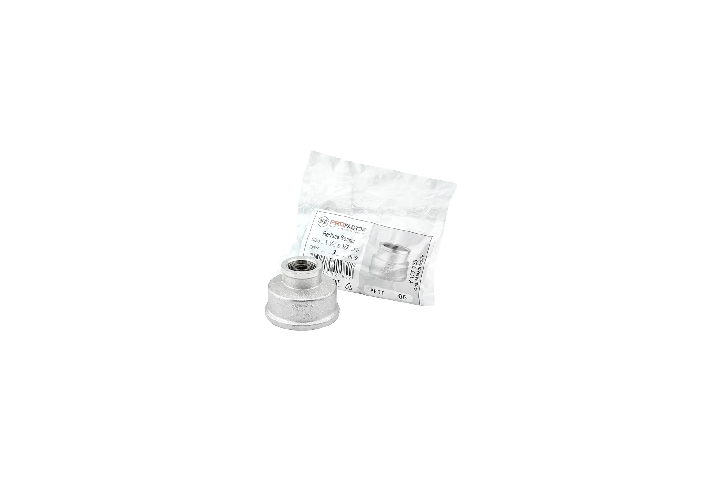 Муфта переходная никелированная PROFACTOR 1 1/4" х 1/2" PF TF 66