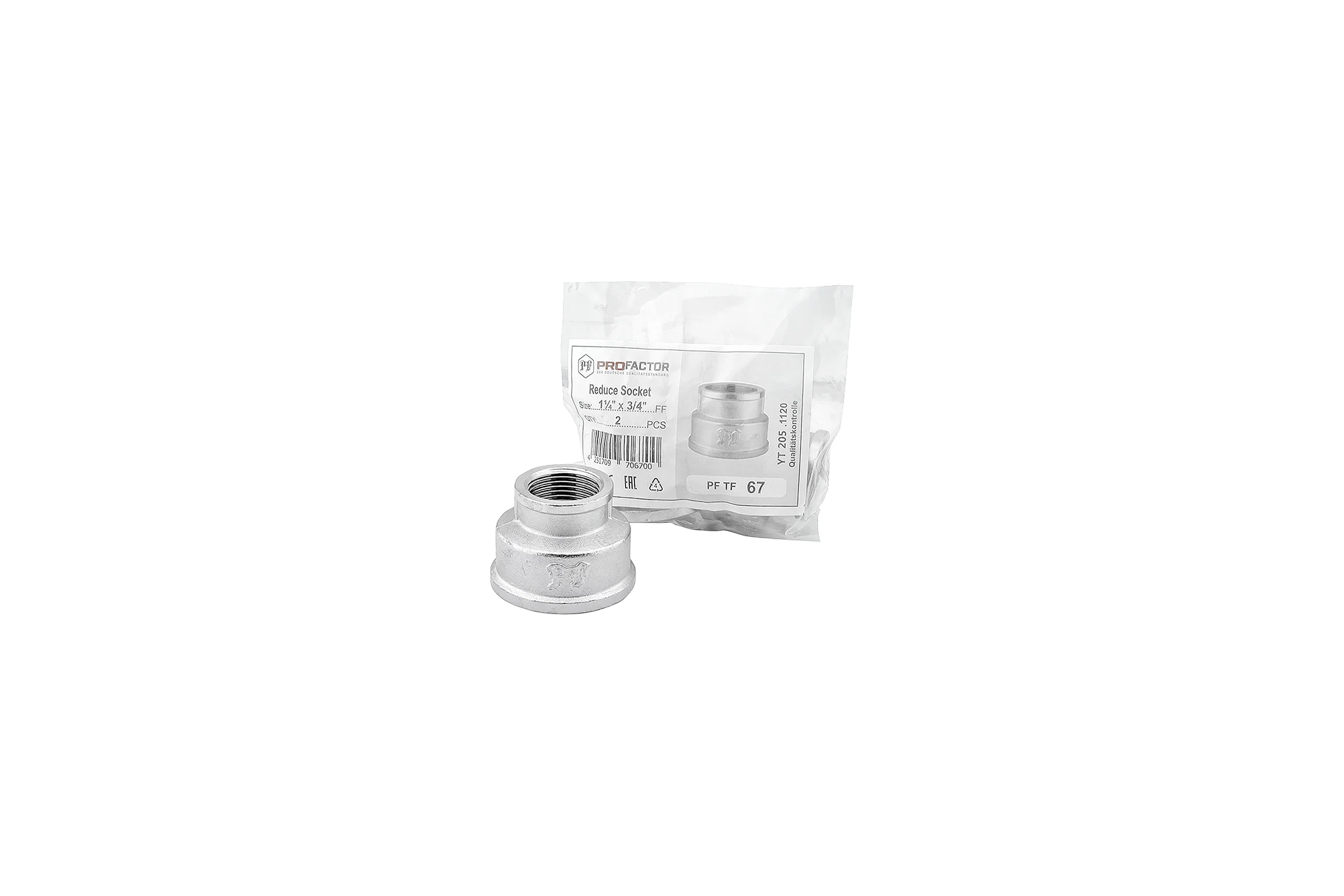 Муфта переходная никелированная PROFACTOR 1 1/4" х 3/4" PF TF 67