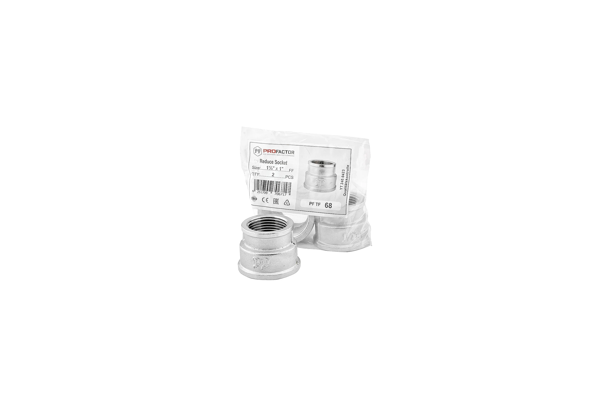 Муфта переходная никелированная PROFACTOR 1 1/4" х 1" PF TF 68