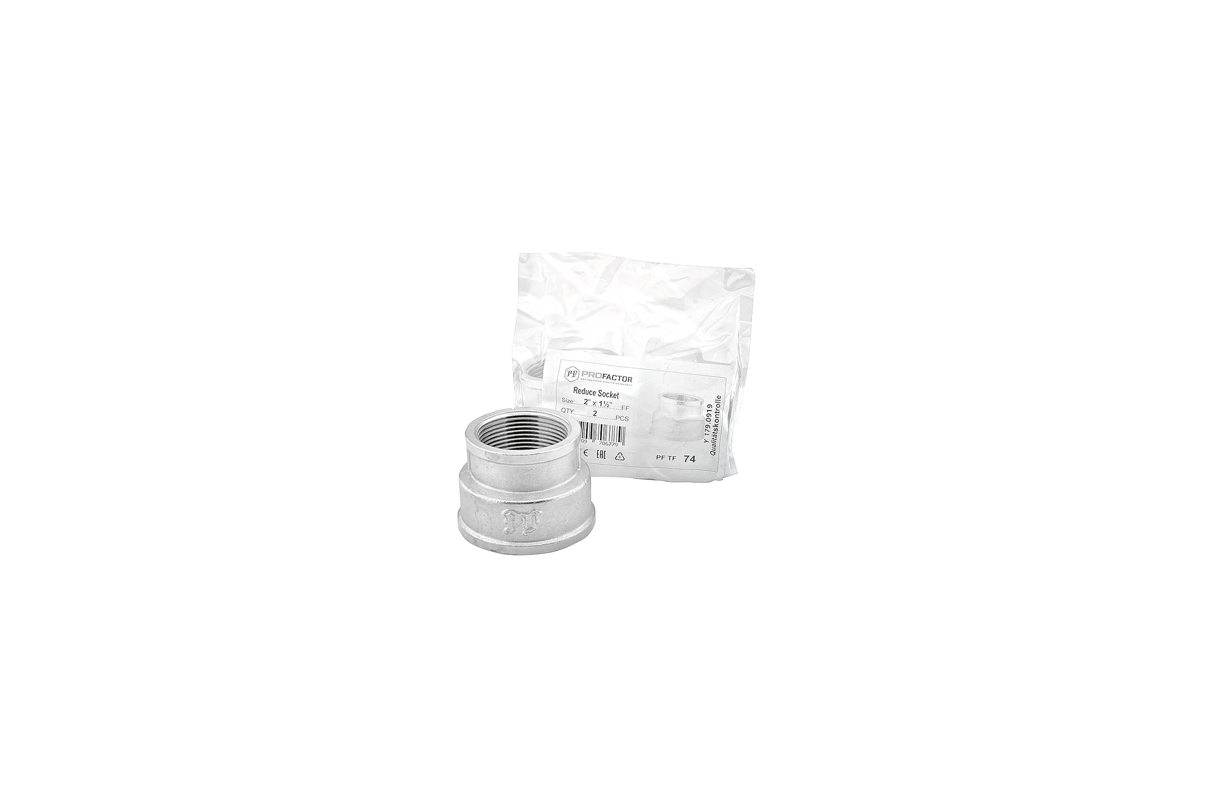 Муфта переходная никелированная PROFACTOR 2" х 1 1/2" PF TF 74