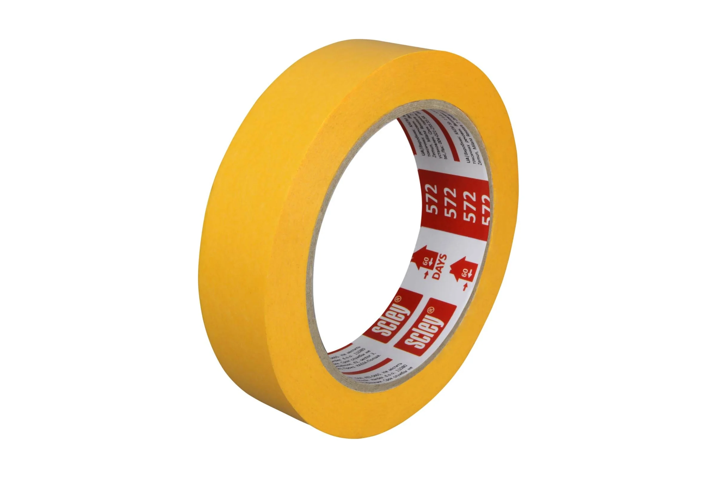 Малярная лента SCLEY серия 572, ультратонкая, 25 мм х 33 м, желтый 0300-723325