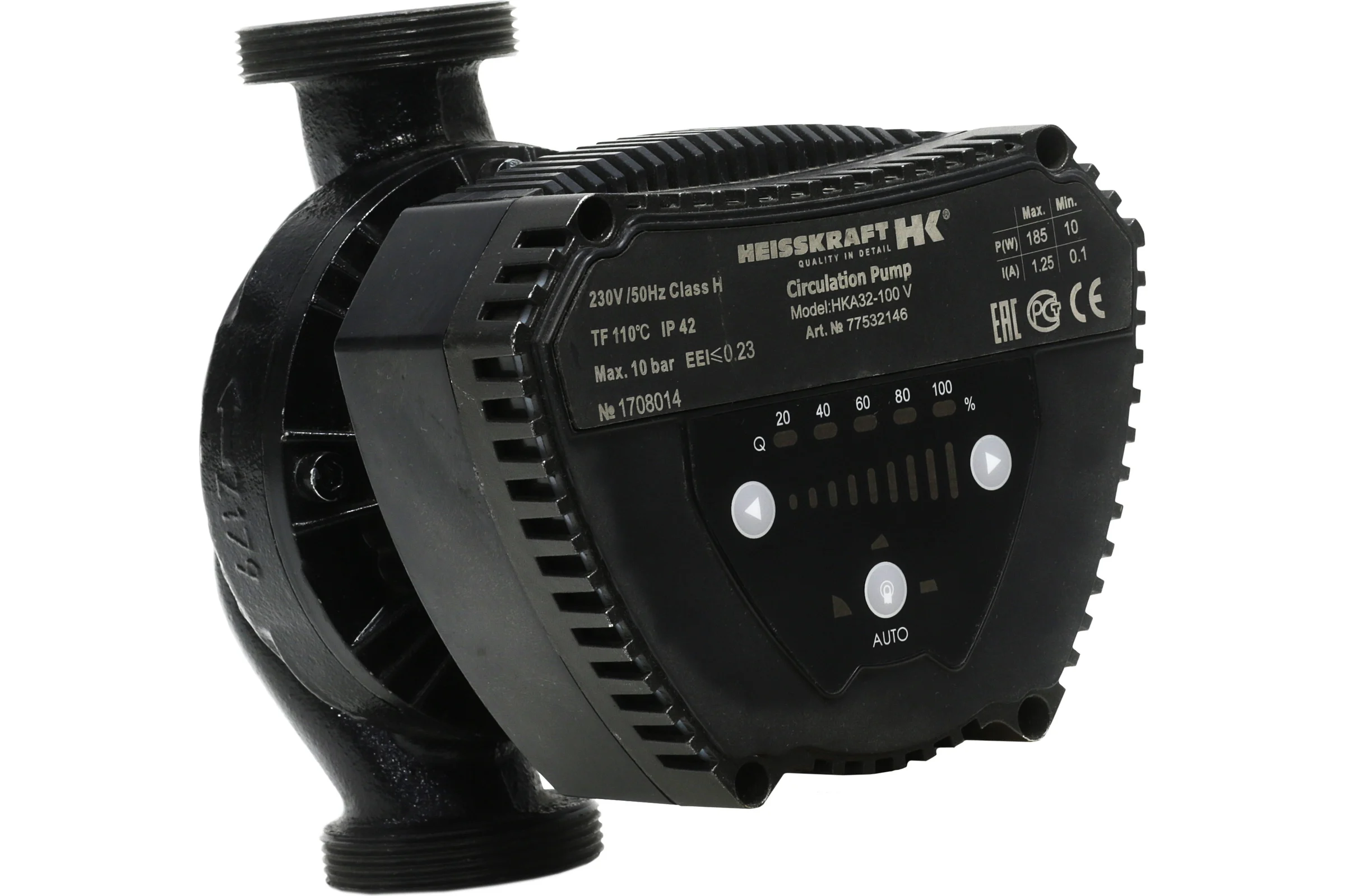 Насос Heisskraft HKA 25-80 V, 1x230 В, G 1 1/2", PN 10, 180 мм, энергоэффективный, с гайками G 1 1/2'' - Rp 1" 77525143