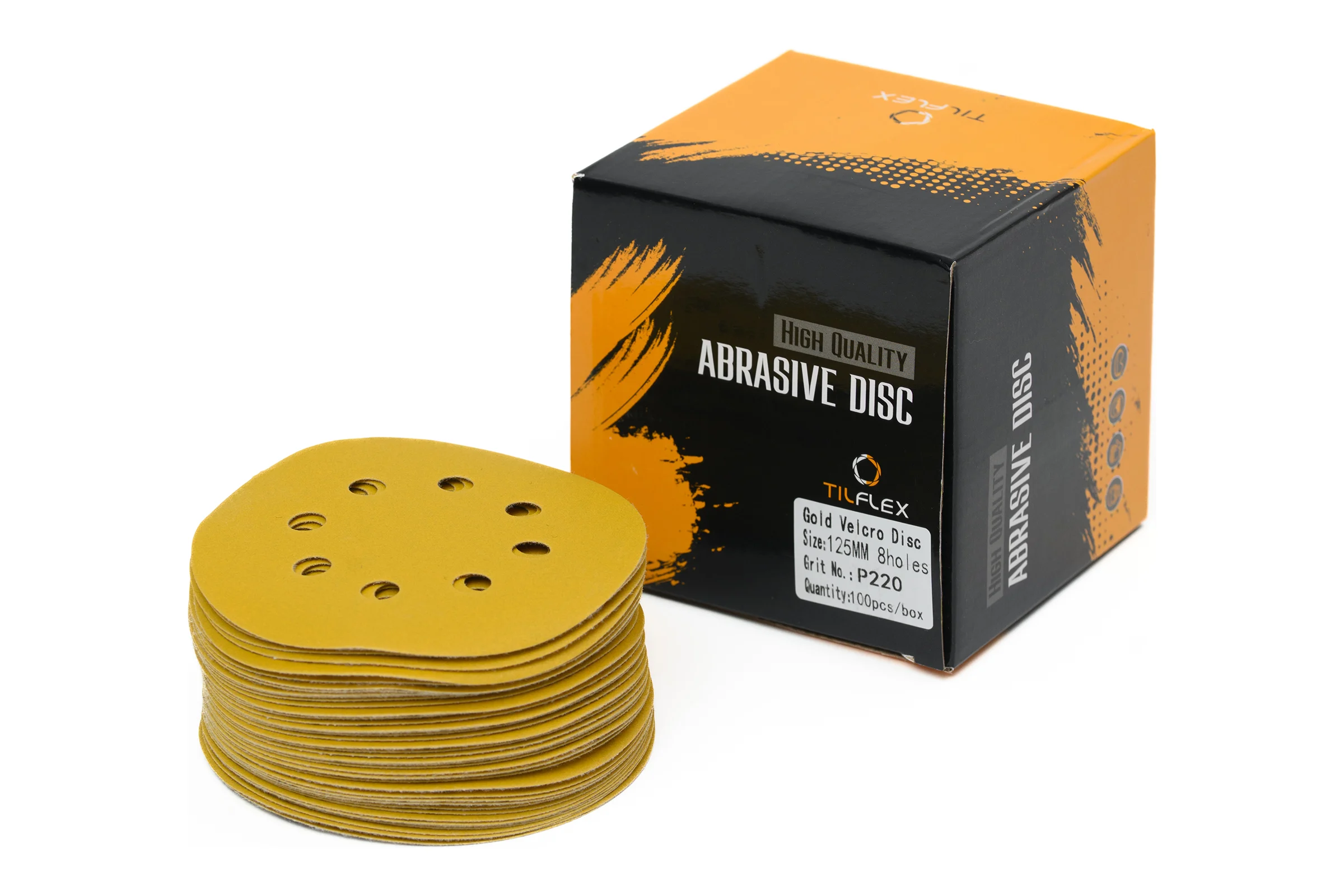 Абразивный круг TILFLEX  125 mm P100 8 отв. на липучке (100 шт. в коробке) TL30-100/100