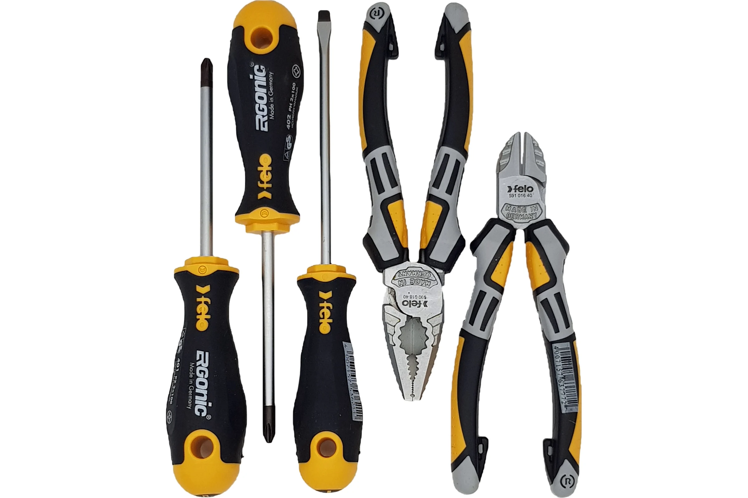 Набор отверток Felo Ergonic SL, PH, PZ с бокорезами и пассатижами, в сумке 40090504