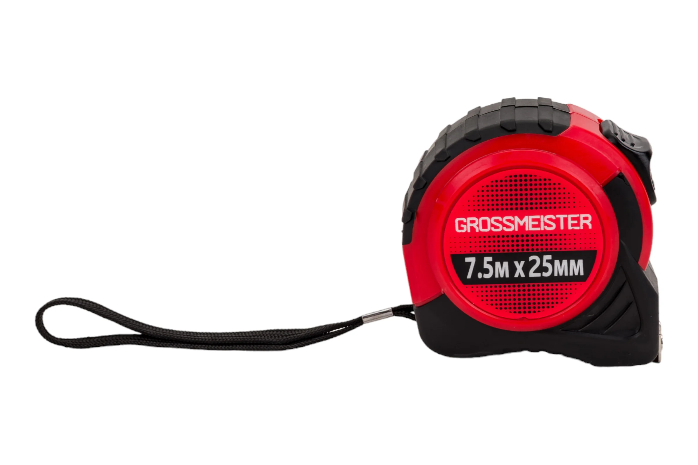 Рулетка GROSSMEISTER резинопластиковый корпус, 7,5м/25мм 009002003