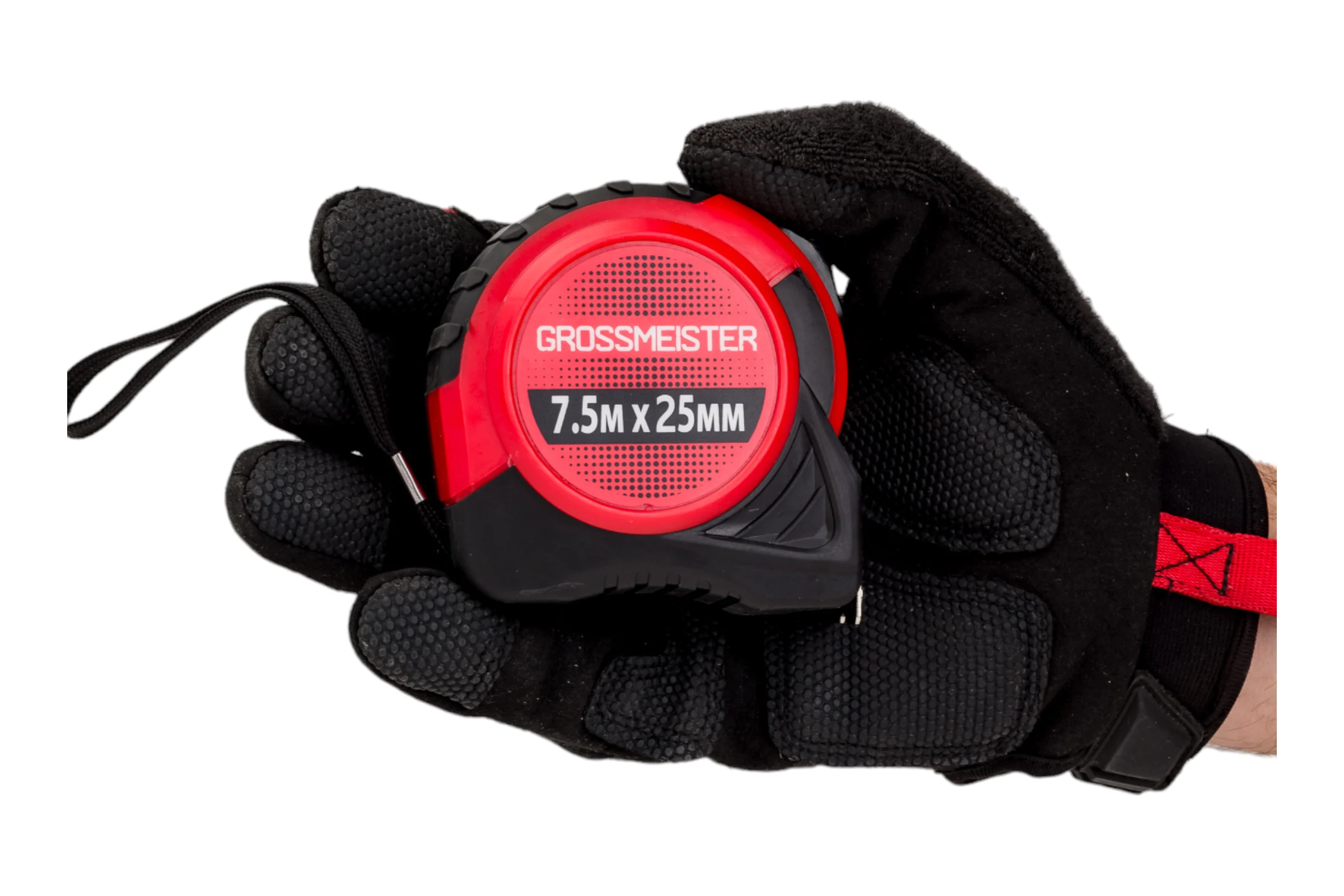 Рулетка GROSSMEISTER резинопластиковый корпус, 7,5м/25мм 009002003