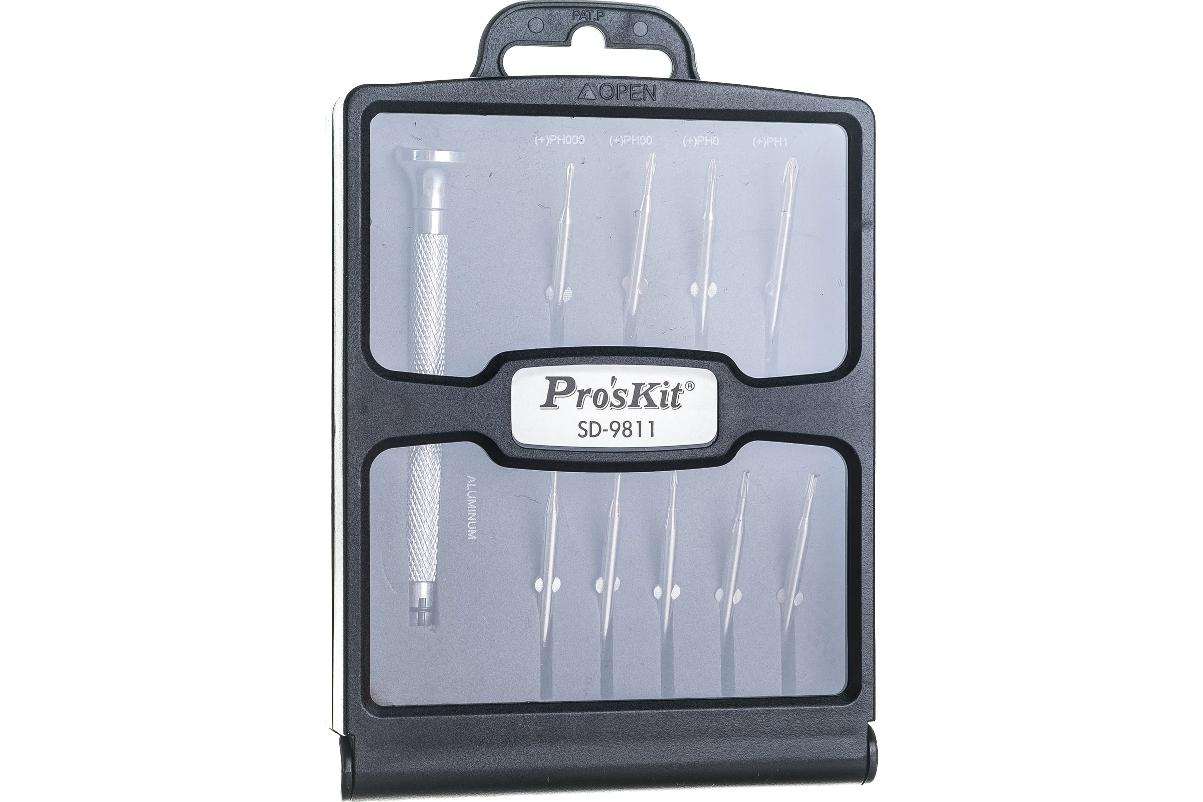 Часовая отвертка со сменными битами ProsKit SD-9811 9 двухсторонних бит С00034881