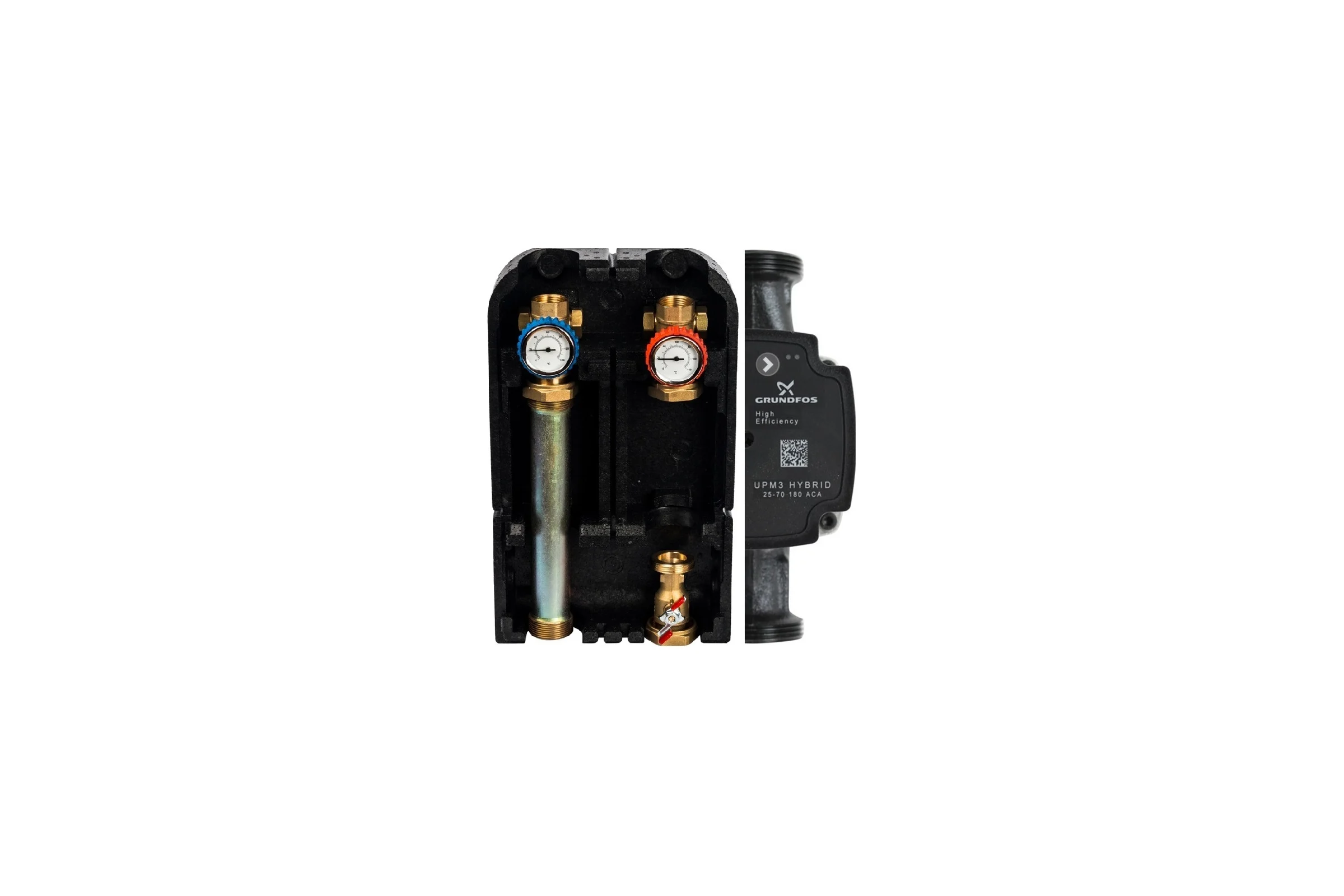 Насосная группа STOUT с прямым контуром, 1 дюйм, с насосом Grundfo SDG-0001-002503