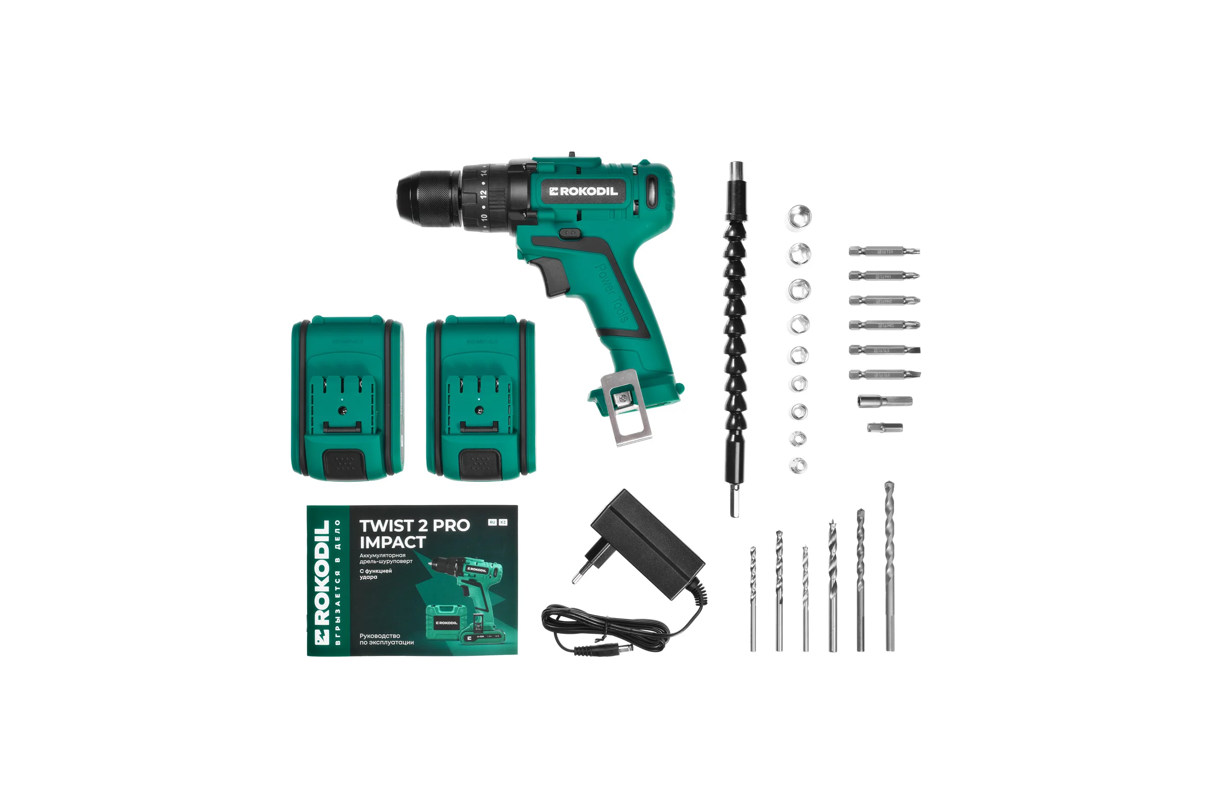 Ударный аккумуляторный шуруповерт Rokodil Twist 2 Pro Impact (2 АКБ) 18V 1049924