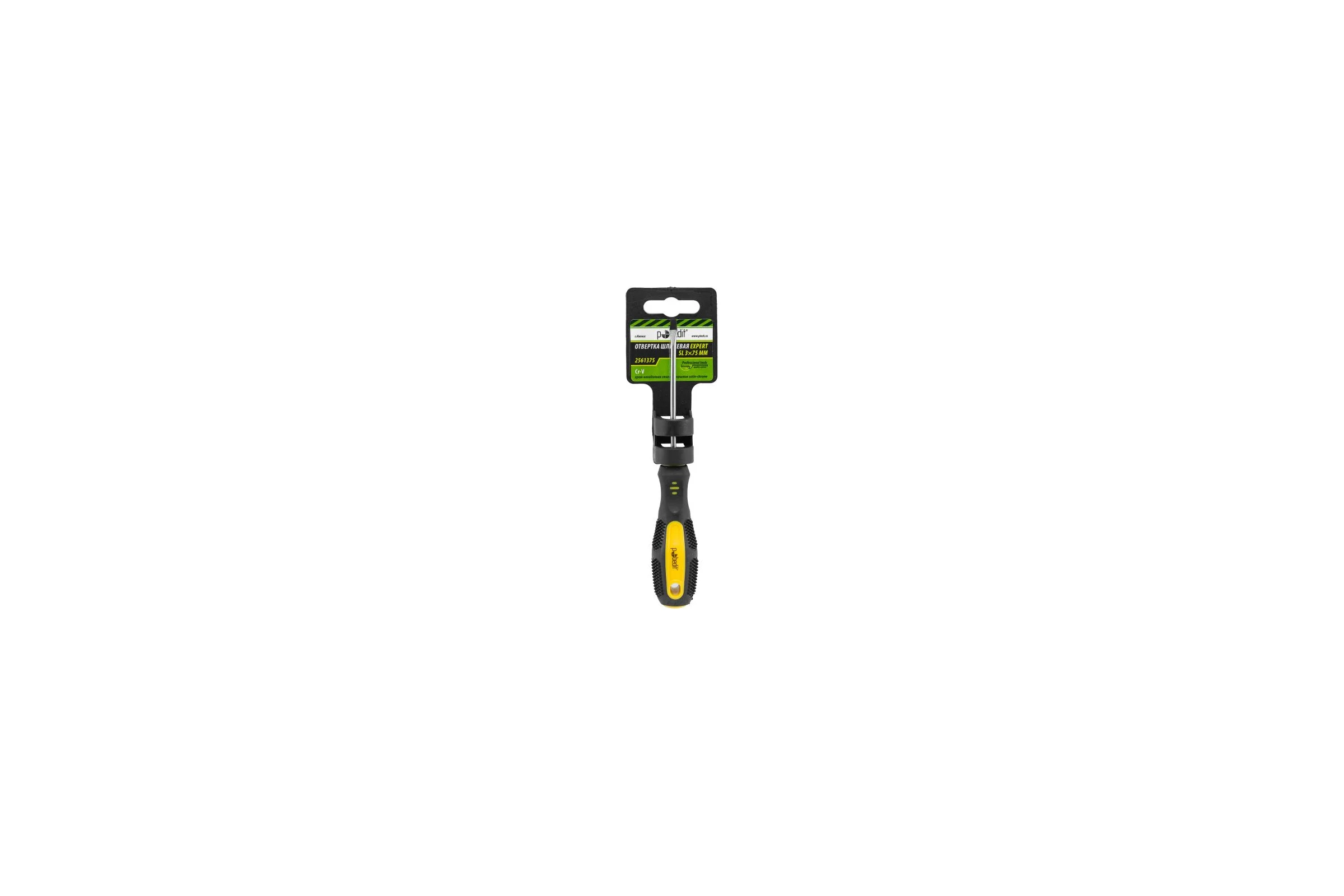 Отвертка шлицевая Pobedit Expert Cr-V, SL3х75 мм 2561375