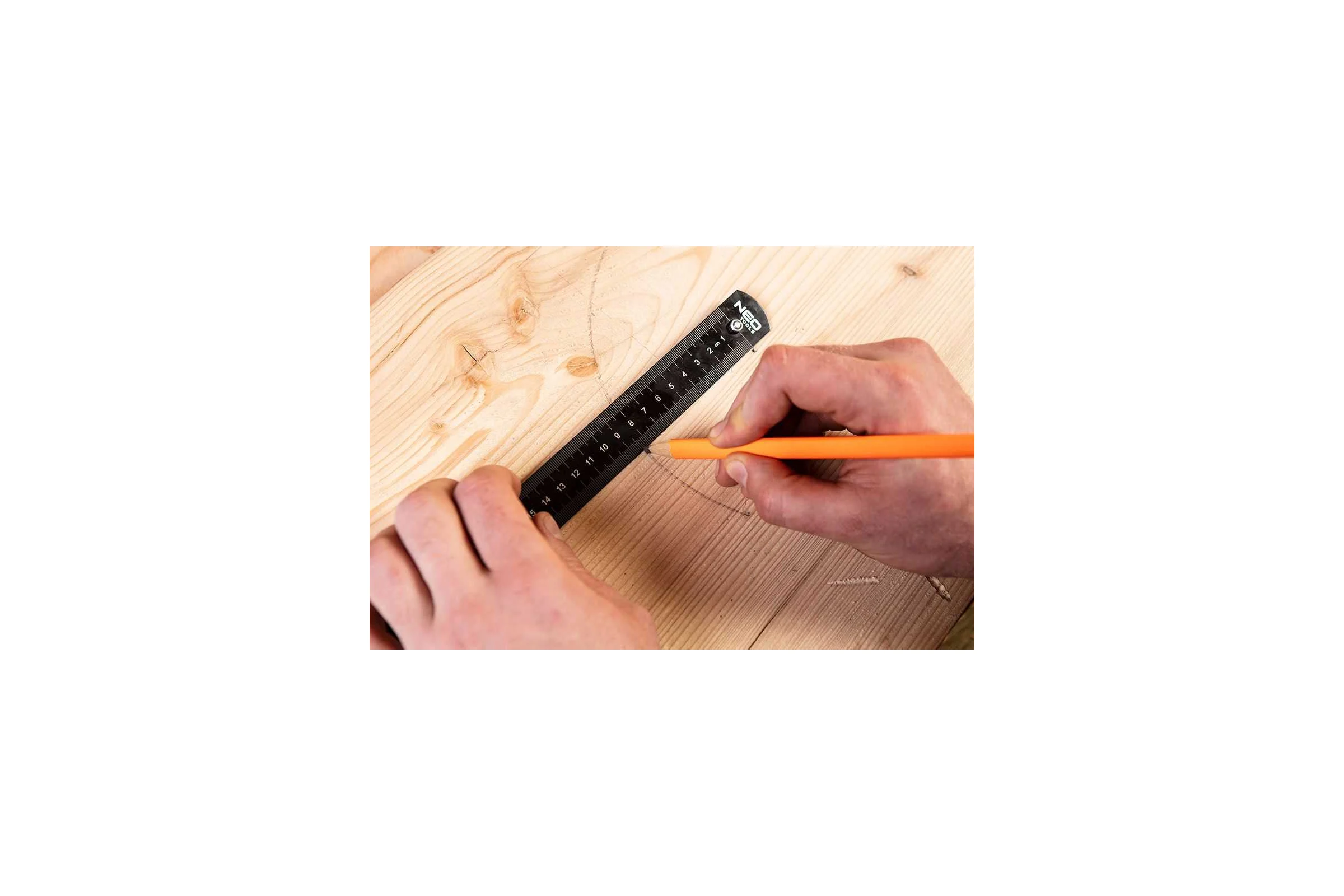 Линейка NEO TOOLS с блоком позиционирования, 30 см 72-200