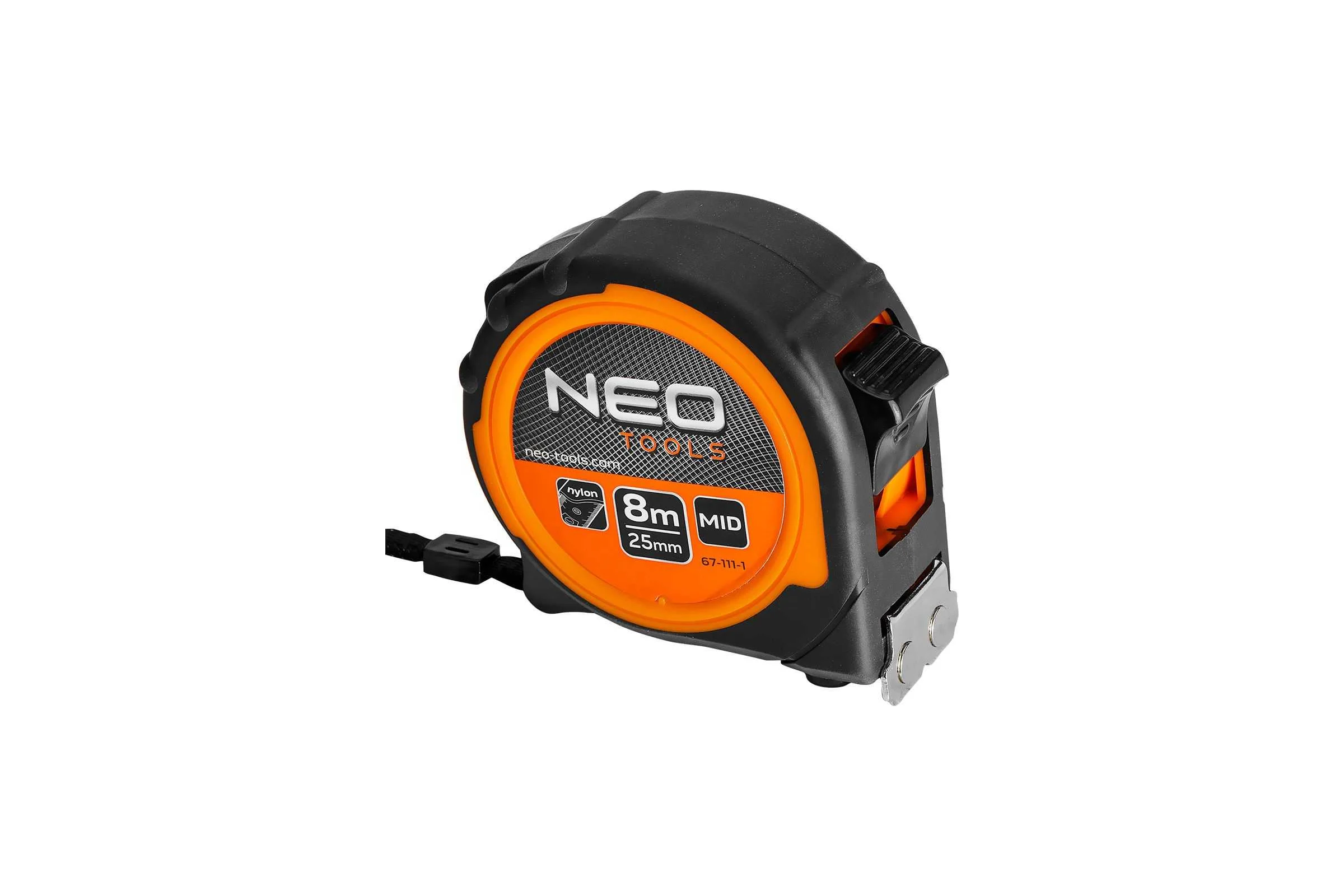 Рулонная стальная рулетка NEO TOOLS 8 м, 25 мм, магнит 67-111-1