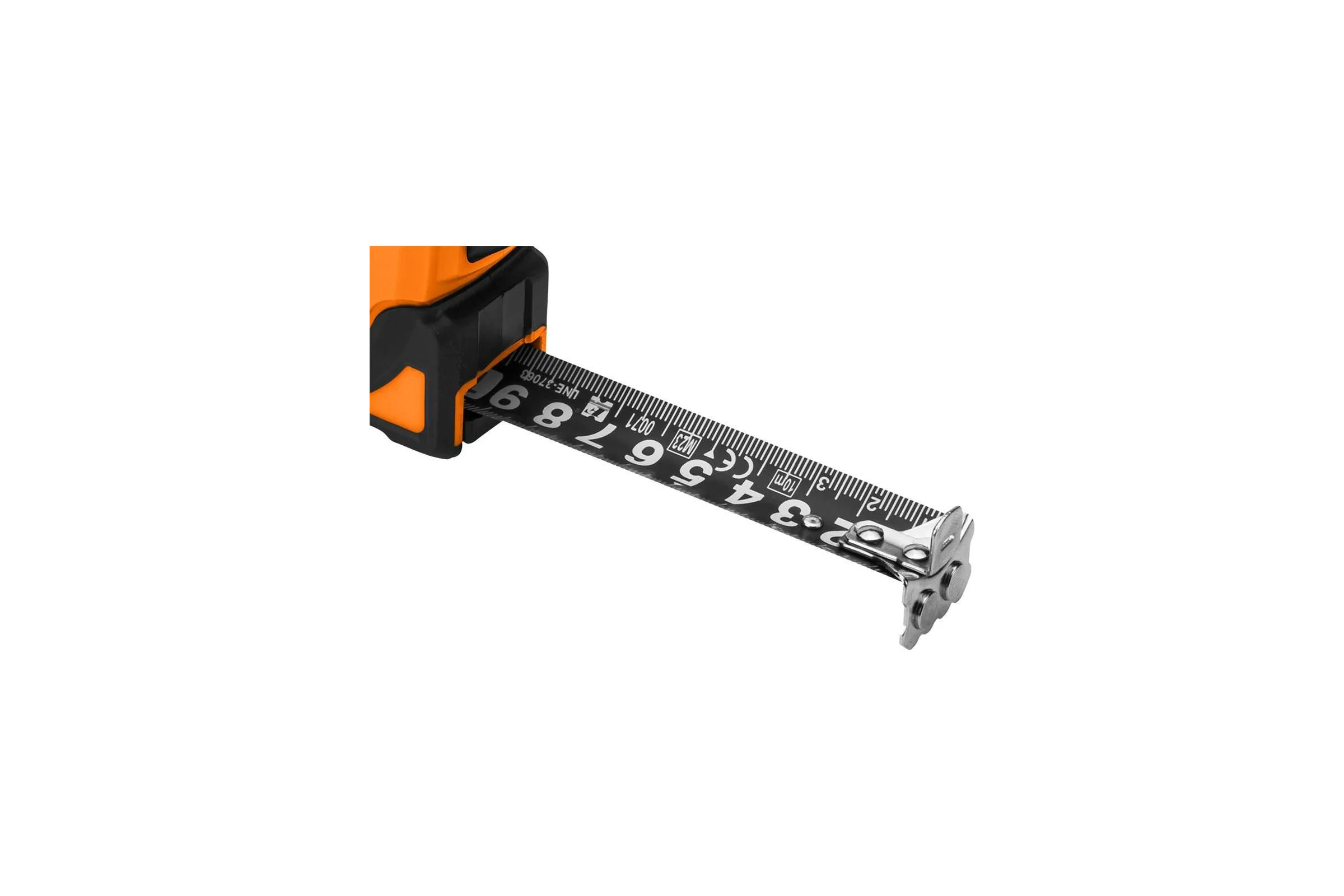 Стальная рулетка NEO TOOLS Super Black 5 м, 25 мм, автоблокировка, две кнопки остановки, магнит 67-243