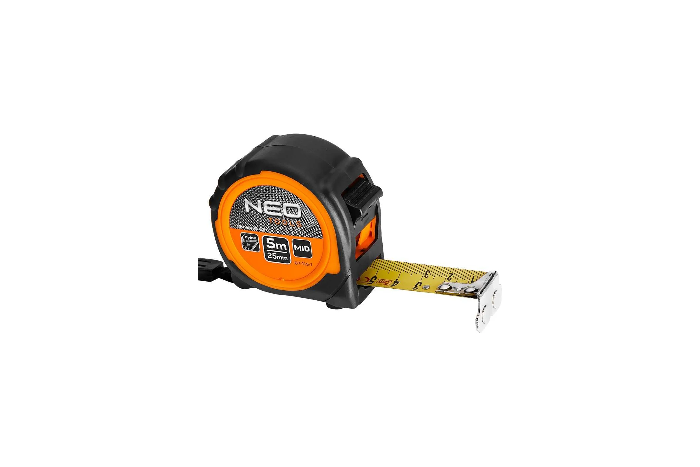 Рулонная стальная лента NEO TOOLS 5 м, 25 мм, магнит 67-115-1