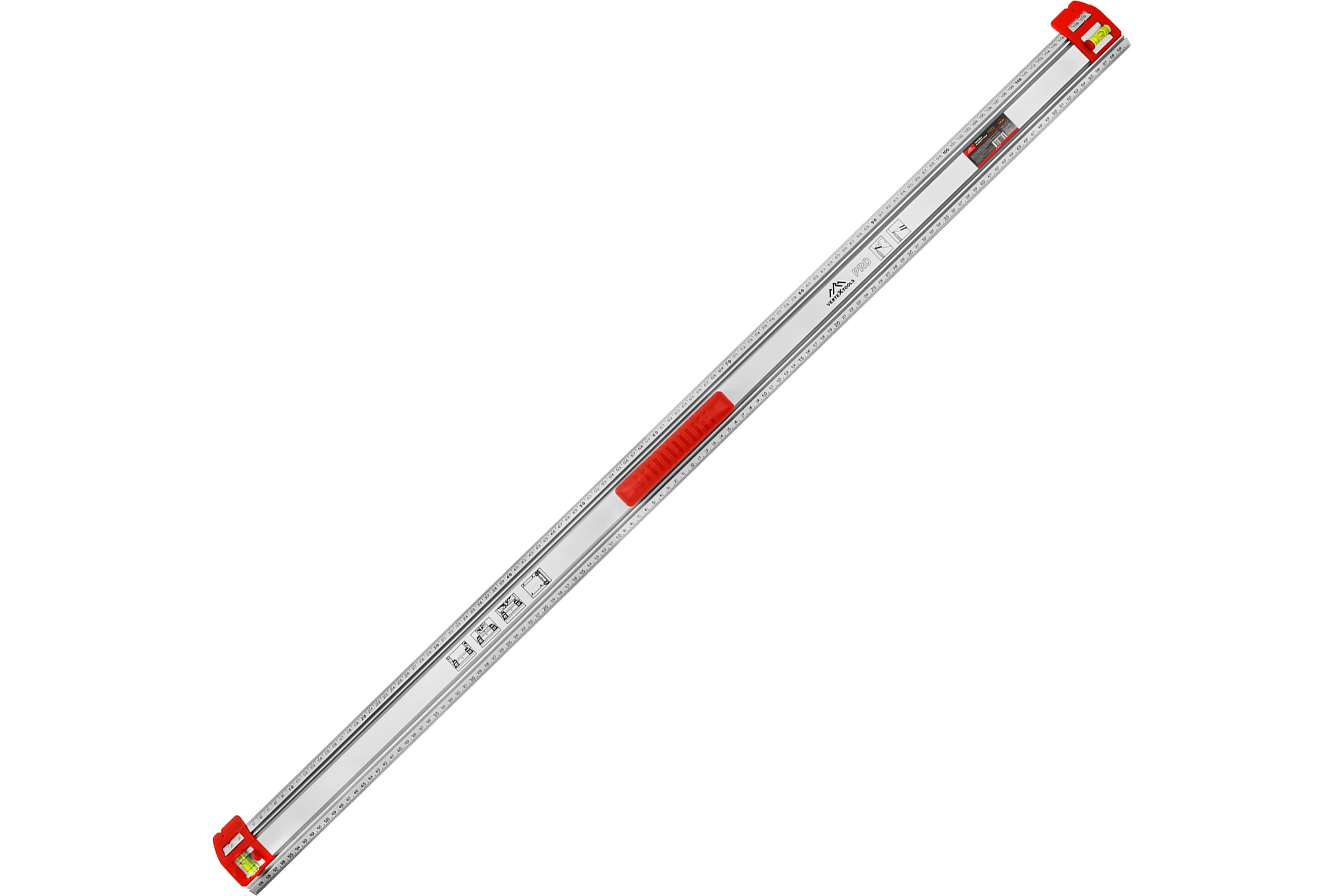 Линейка разметочная vertextools PROFI 120 см, ручка ABS, скользящие блоки с колбами 3046-19
