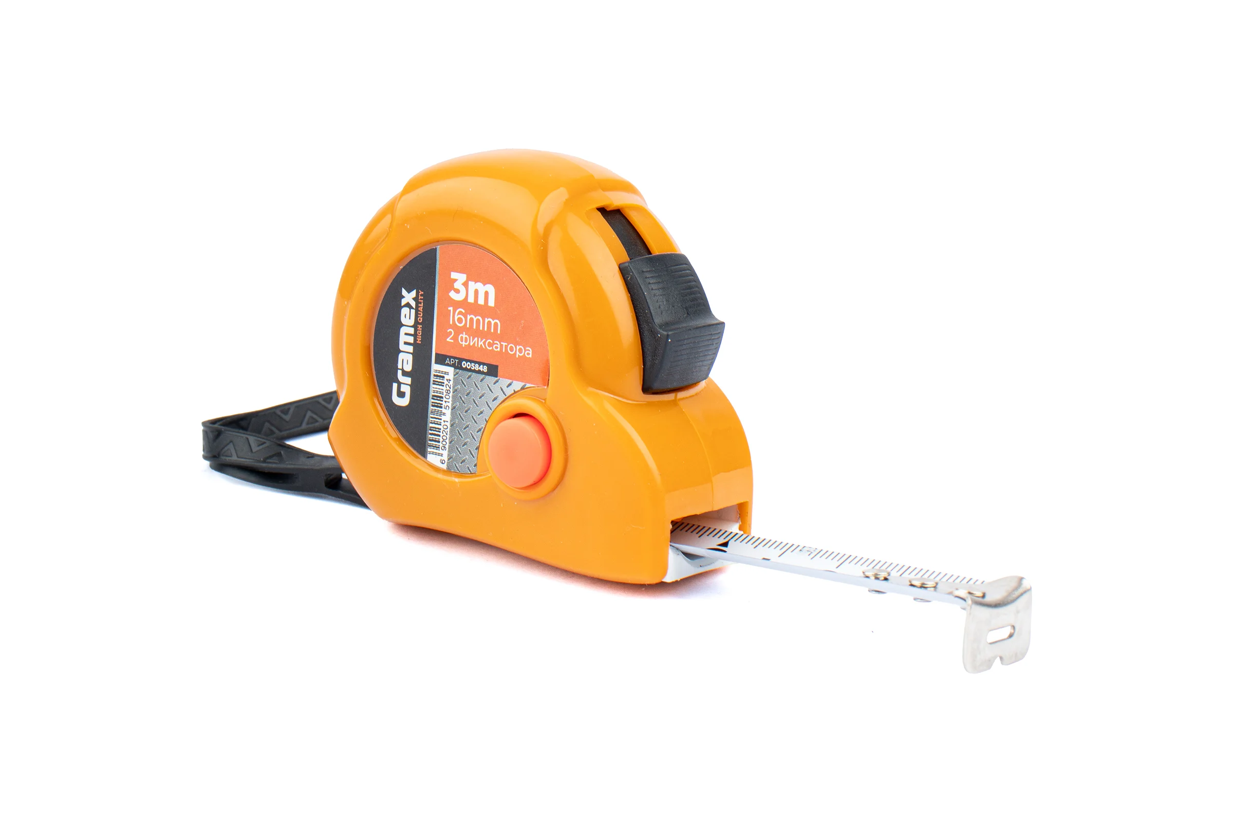 Рулетка Gramex 3 м, 16 мм, 2 фиксатора (12/120) 005848