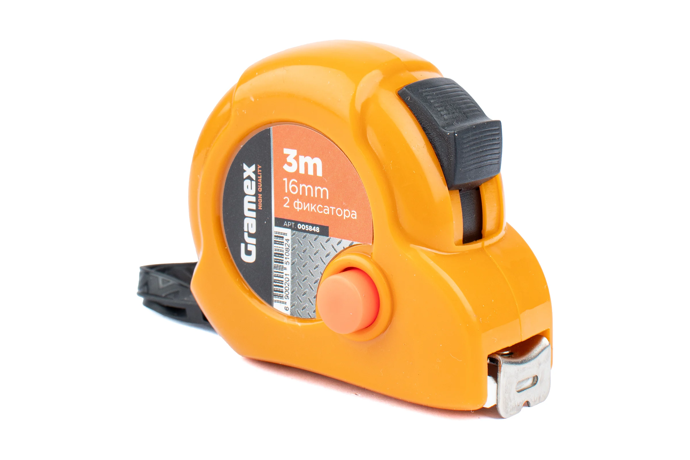 Рулетка Gramex 3 м, 16 мм, 2 фиксатора (12/120) 005848
