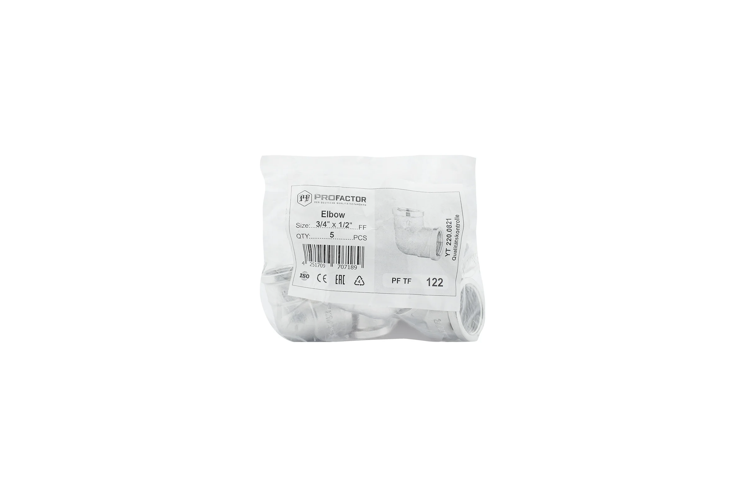 Уголок никелированный PROFACTOR в/в 3/4" х 1/2" PF TF 122