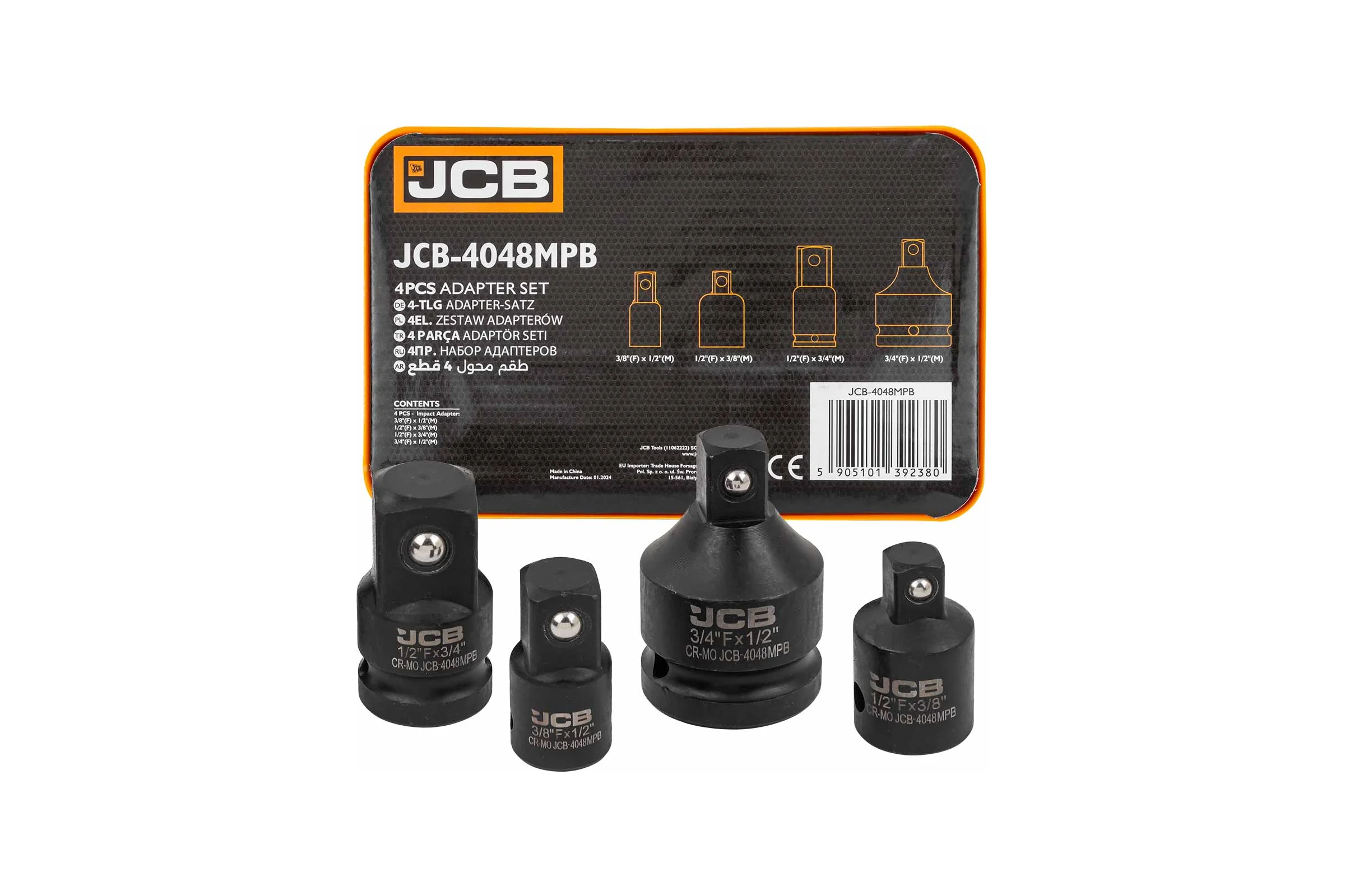 Адаптеры ударные, набор 4 шт JCB JCB-4048MPB(59166)