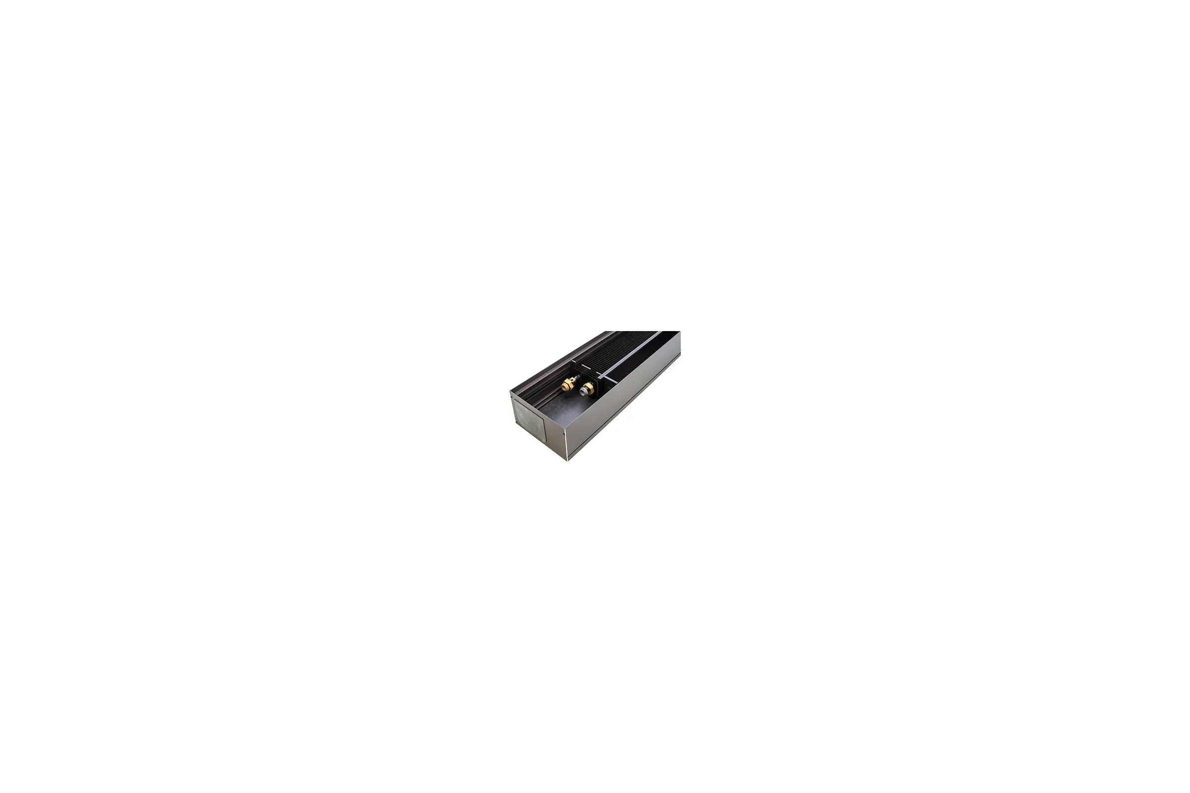 Внутрипольный конвектор MOHLENHOFF 2-х трубный, В=180 мм, H=90 мм, L=1000 мм, с DR 15.180-AL-r верхняя декоративная решетка, В=180 мм, H=15 мм, цвет алюминий WSK_180-90-1000 с DR 15.180-AL-r 804003