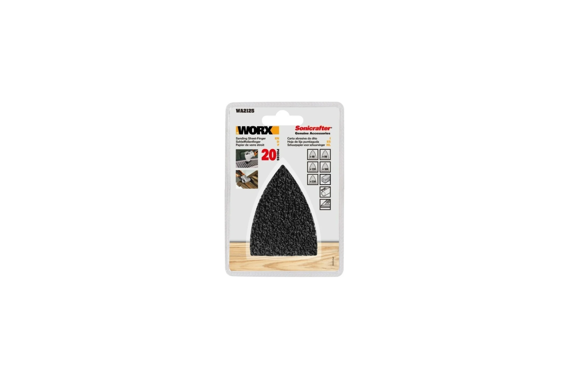 Шлифовальные листы 20 шт узкие WORX WA2125