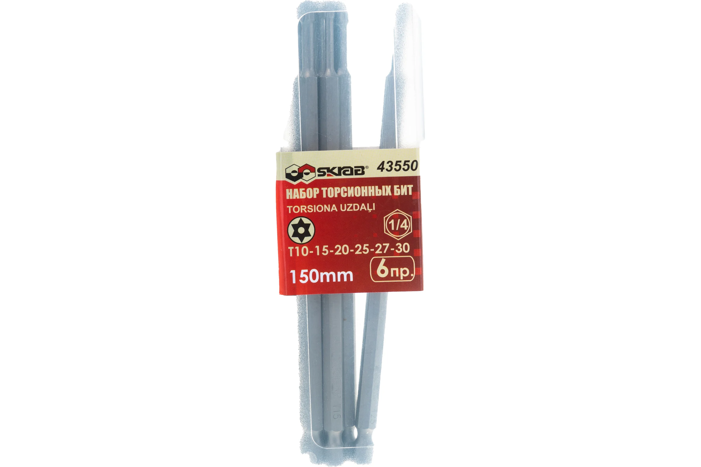 Набор бит торсионных Torx (6 шт; 150 мм; Т10-30) SKRAB 43550