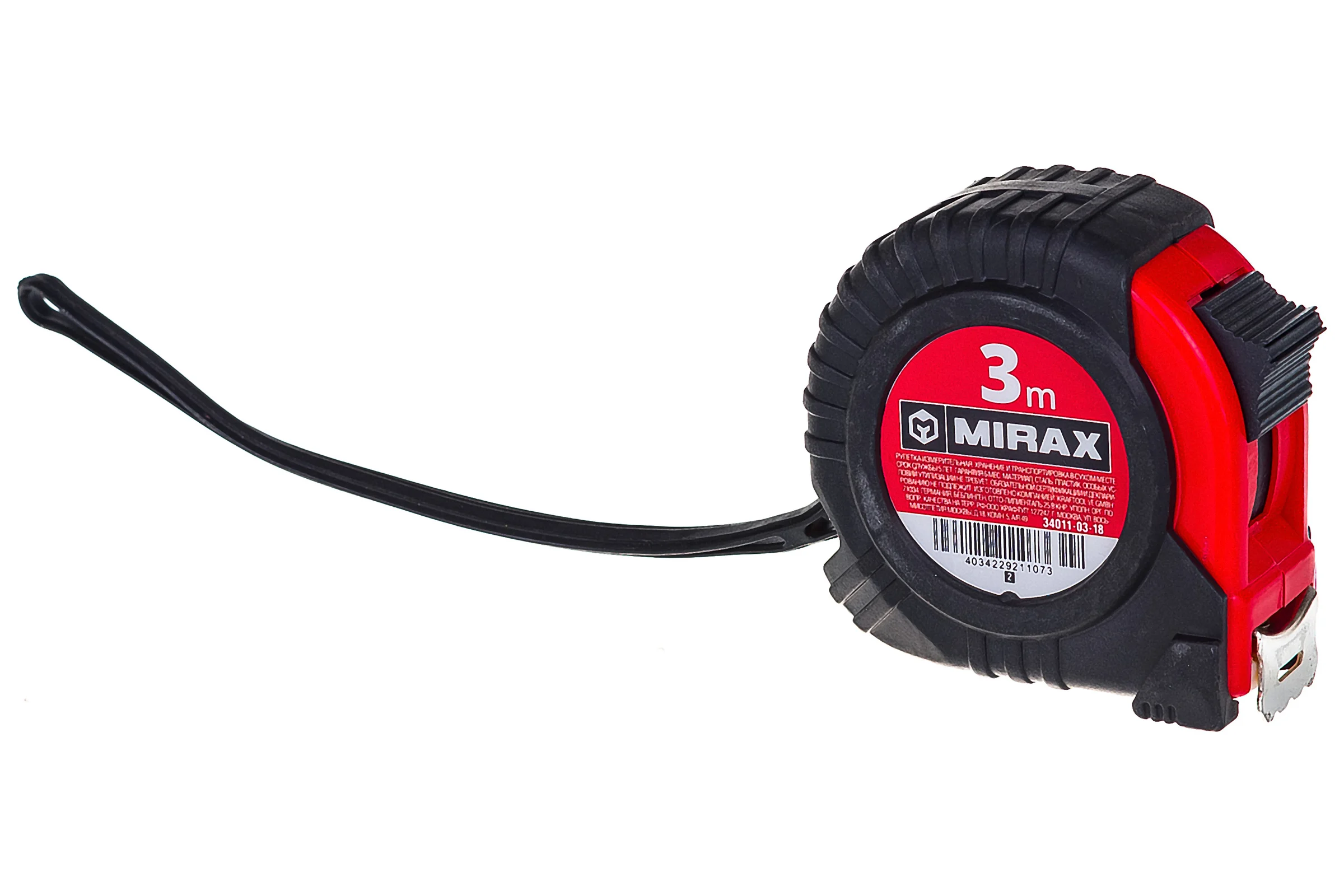 Рулетка MIRAX Rubber 3м/18мм, в обрезиненном корпусе 34011-03-18_z02