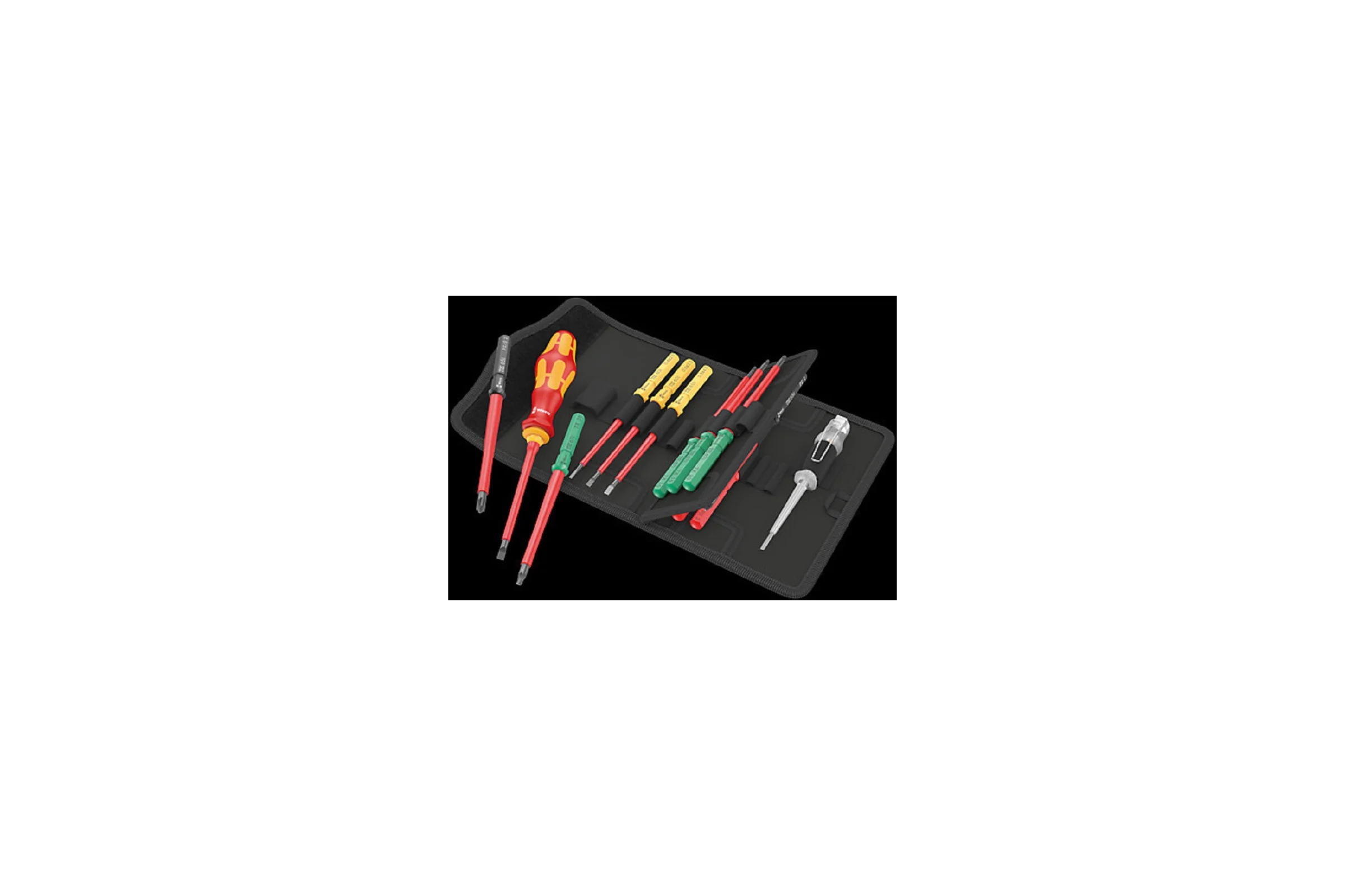 Набор насадок WERA Kraftform Kompakt VDE 16 Universal 1 Tool Finder с отвёрткой-битодержателем и пробником, 16 предметов WE-006607