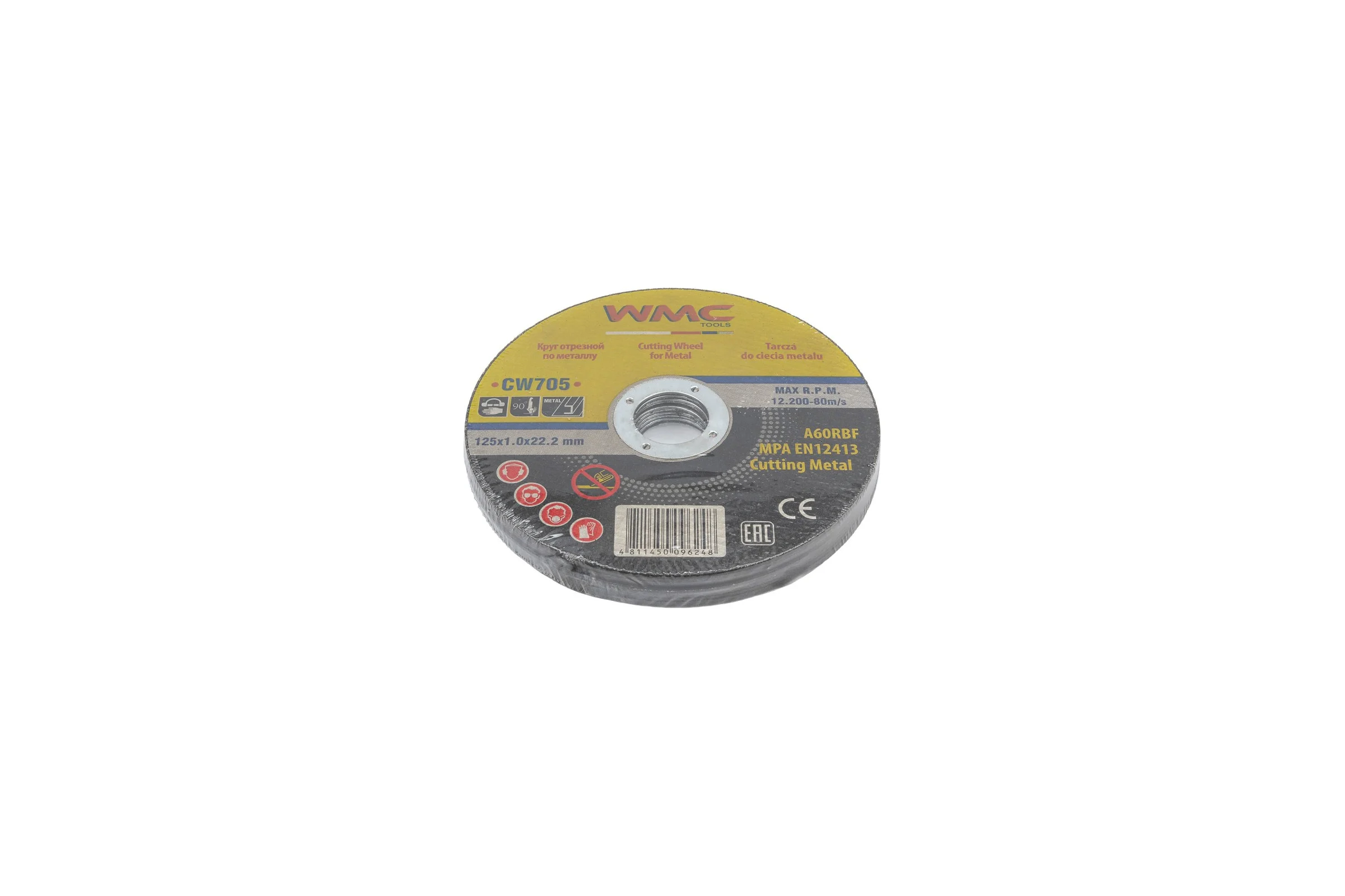 Круг отрезной 125x1.0x22.2 мм, 10 шт WMC TOOLS WMC-CW705/10 шт к-т/(59860)