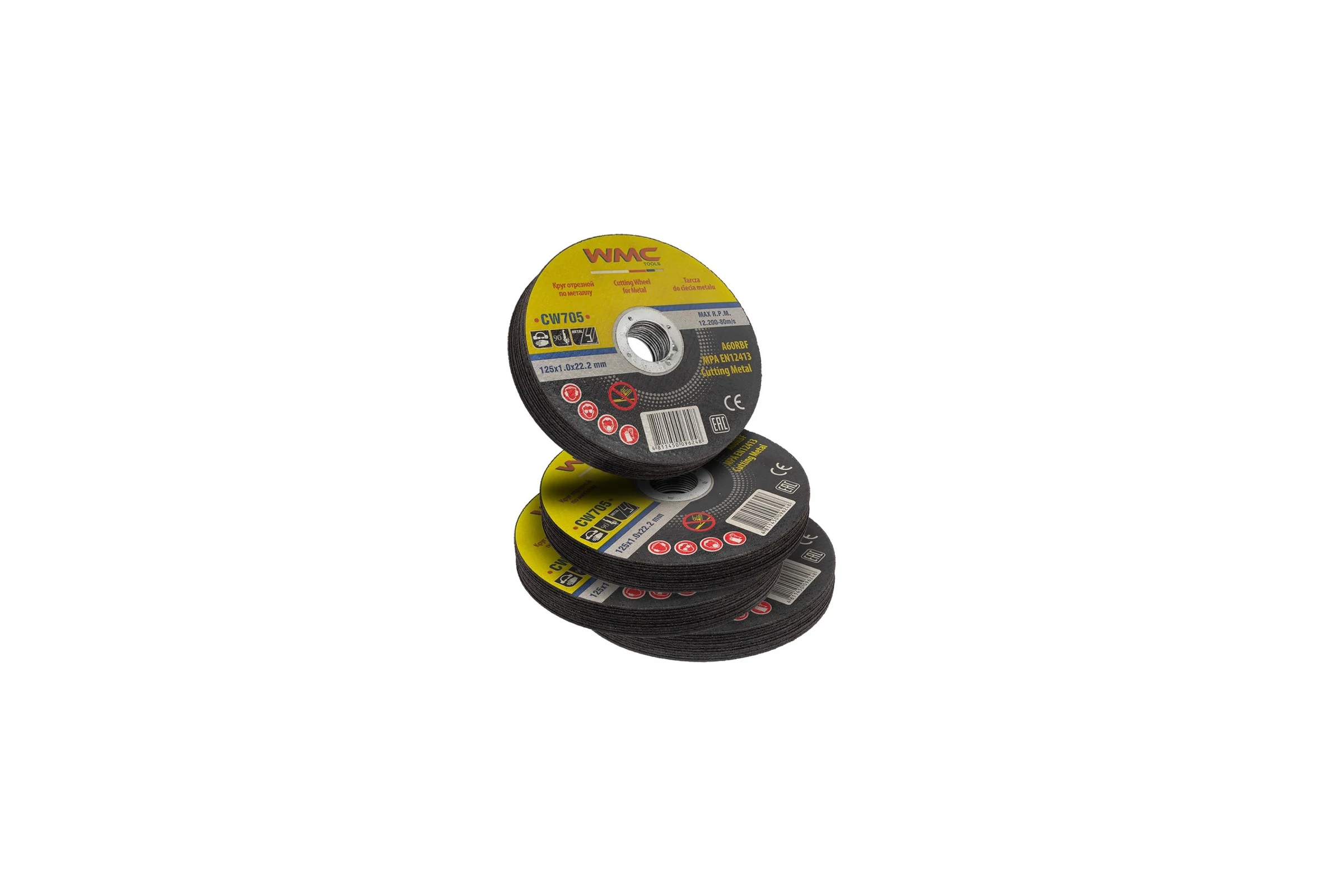 Круг отрезной 125x1.0x22.2 мм, 40 шт WMC TOOLS WMC-CW705/40 шт к-т/(59863)