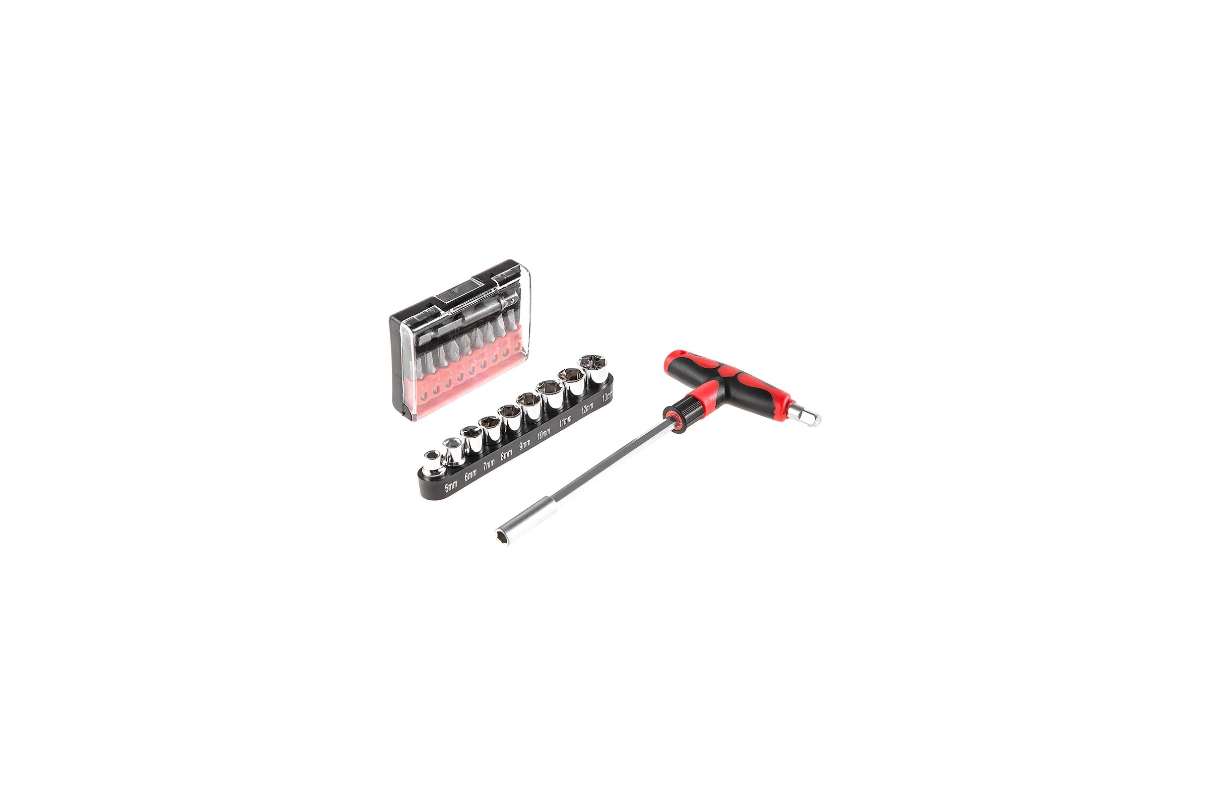 Отвертка HAMMER Flex 601-027 с набором бит и головок 19 шт. Т-образная рукоятка, CRV 400834