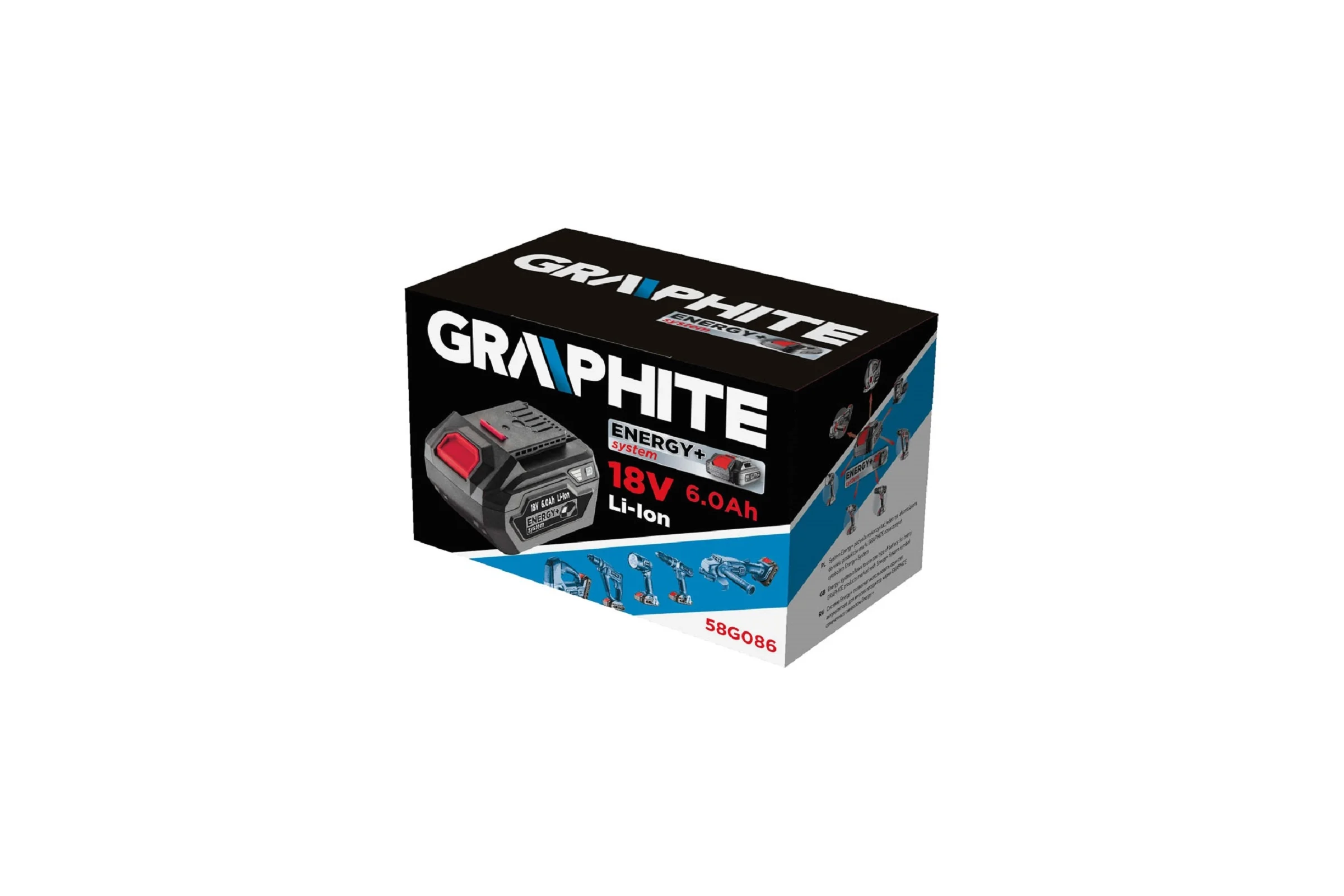 Батарея аккумуляторная Energy+ (18 В; Li-Ion; 6 Ач.) GRAPHITE 58G086