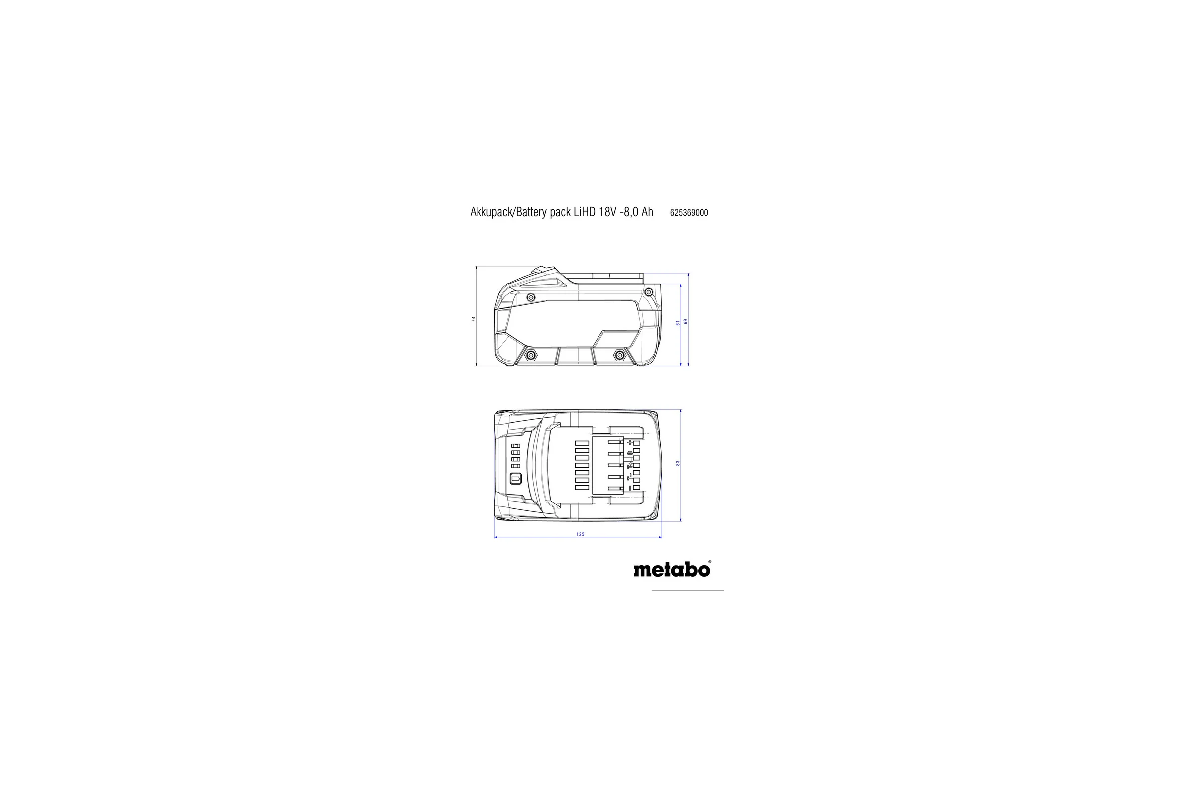 Аккумулятор LiHD (18В; 10 Ач) Metabo 625549000