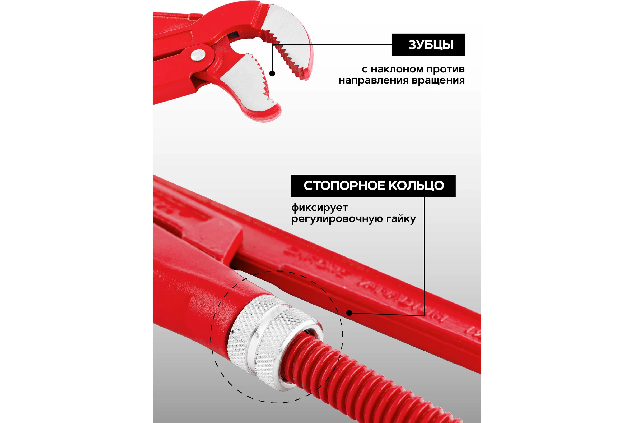 Ключ газовый Forcekraft 1.5 45, захват S-образный:85мм FK-684C17(26491)