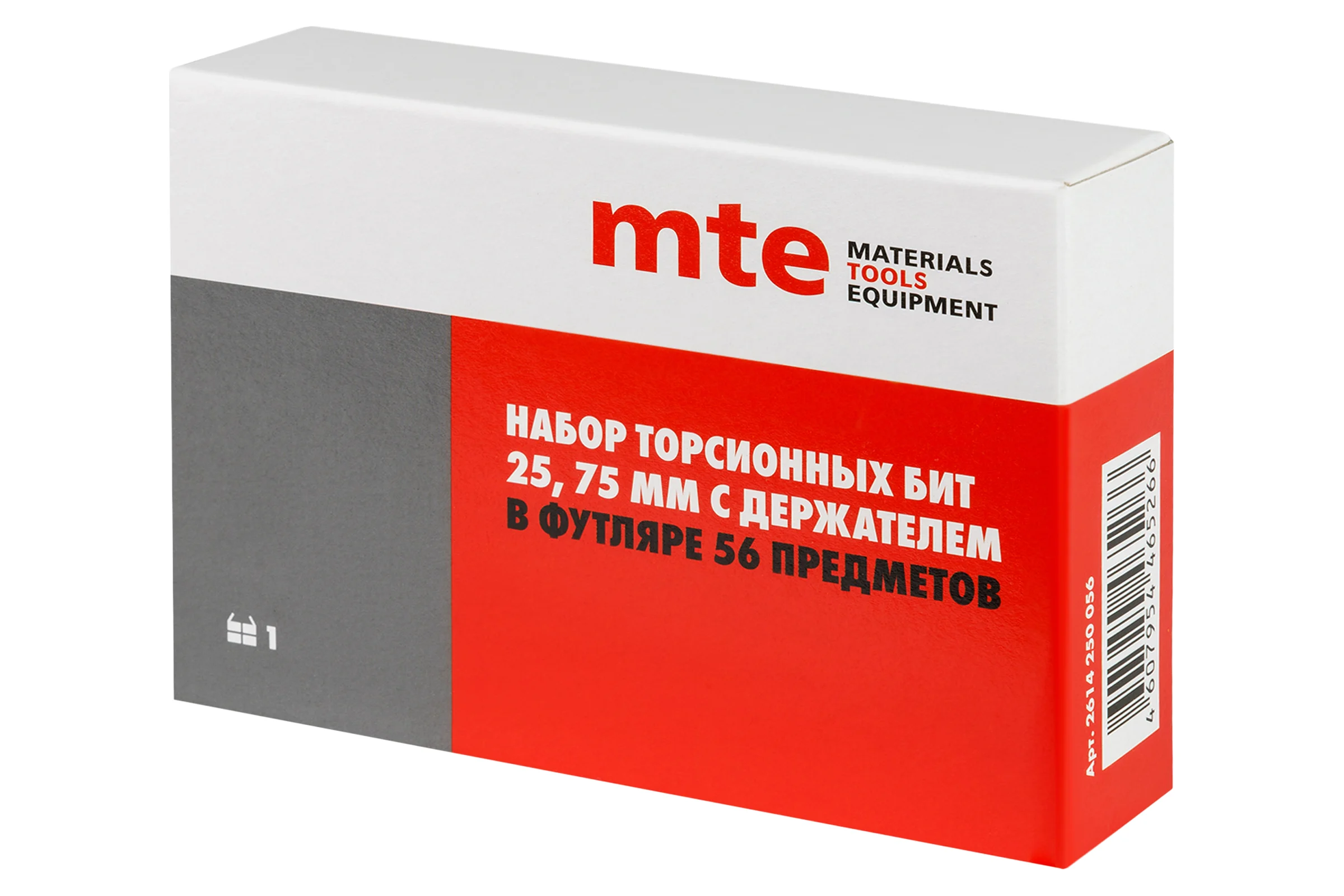 Набор торсионных бит 1/4″, 25 мм и 75 мм, с держателем, 56 предметов MTE 2614250056