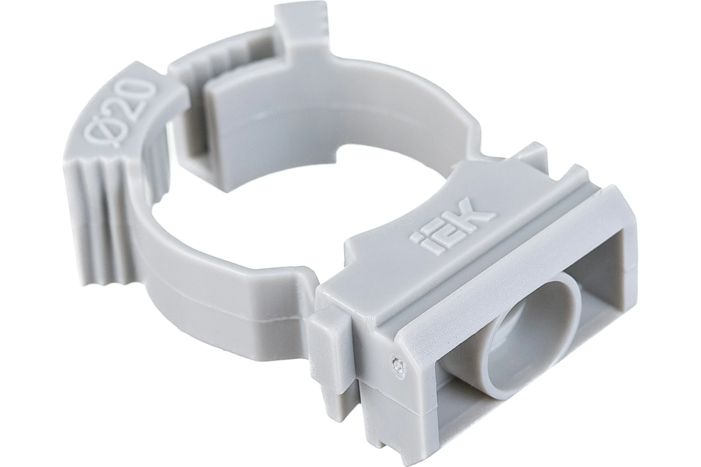 Хомутный держатель IEK серый CFC20 CTA10MP-CFC20-K41-100
