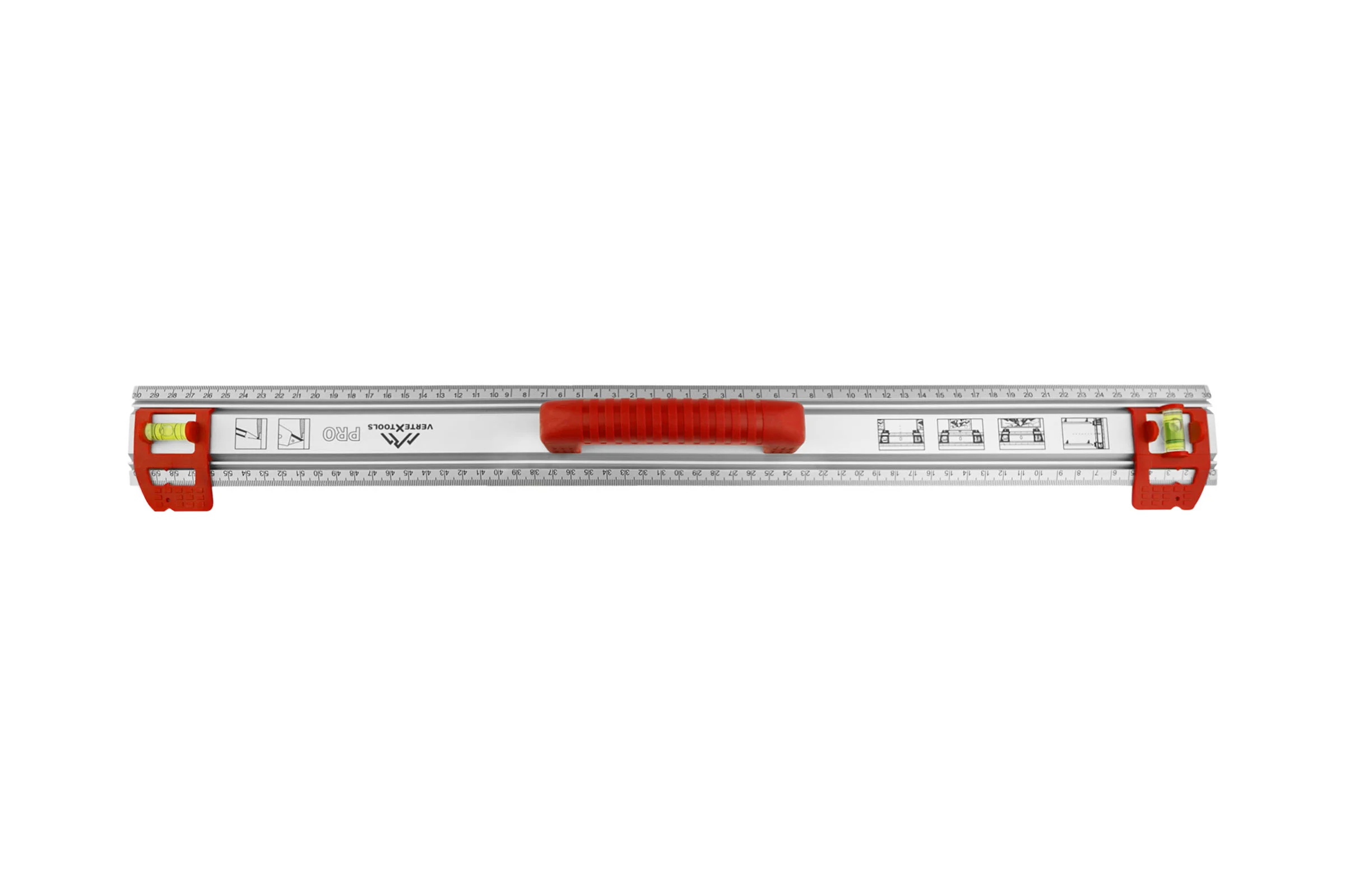 Разметочная линейка vertextools PROFI 60см, ручка-ABS, скользящие блоки с колбами 3046-16