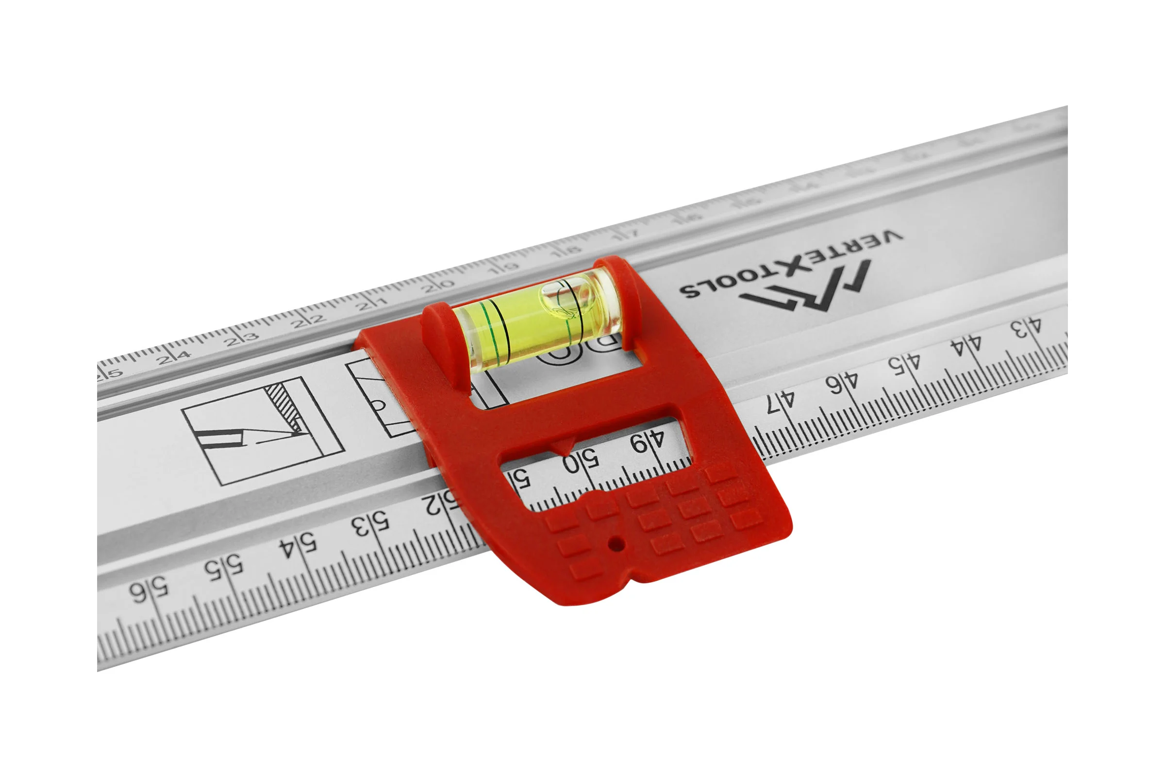 Разметочная линейка vertextools PROFI 60см, ручка-ABS, скользящие блоки с колбами 3046-16