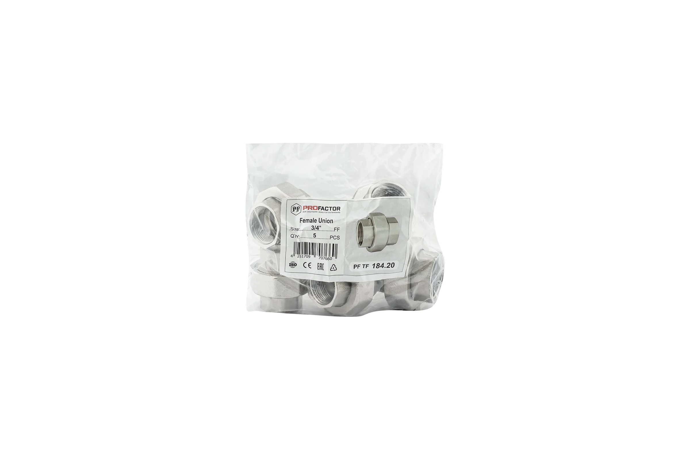 Муфта разъемная никелированная PROFACTOR в/в 3/4" PF TF 184.20
