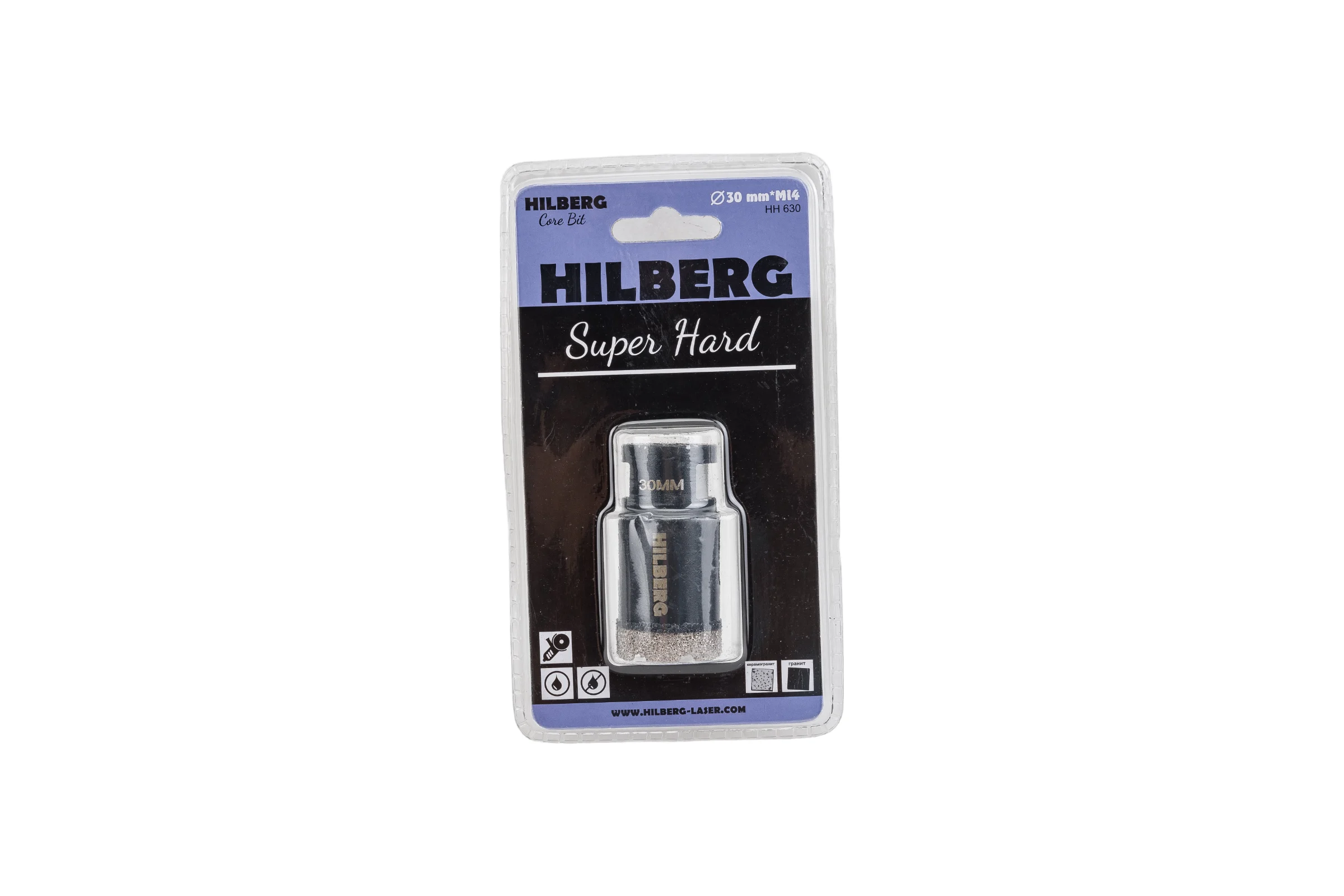 Коронка алмазная по керамике и керамограниту Super Hard (30 мм; M14) Hilberg HH630
