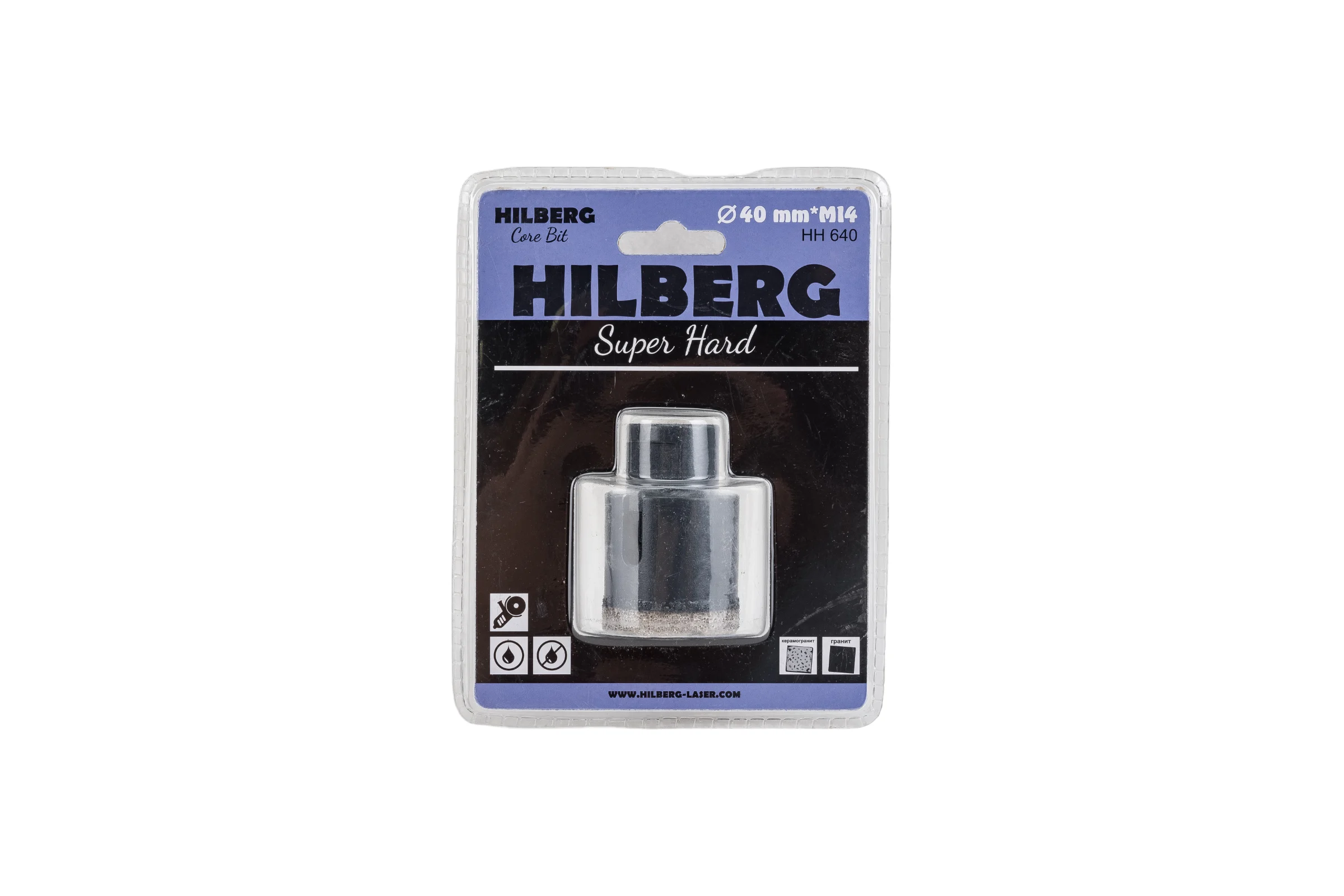 Коронка алмазная по керамике и керамограниту Super Hard (40 мм; M14) Hilberg HH640