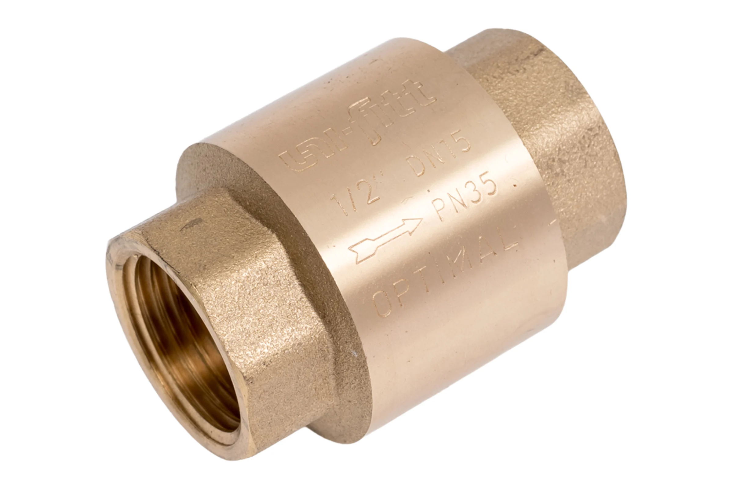 Клапан обратный Uni-Fitt OPTIMAL ВВ 1/2" пружинный с металлическим затвором 222G2001