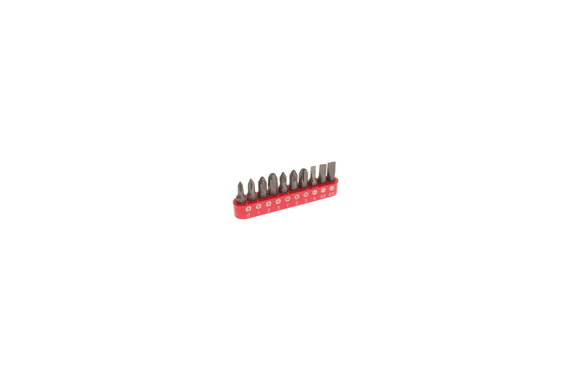 Набор бит 10 шт, 1/4" (PH.0,1,2,3, PZ.1,2,3, SL 4, 5.5, 6.5 мм), 25 мм, в блистере Rockforce RF-21020(1278)