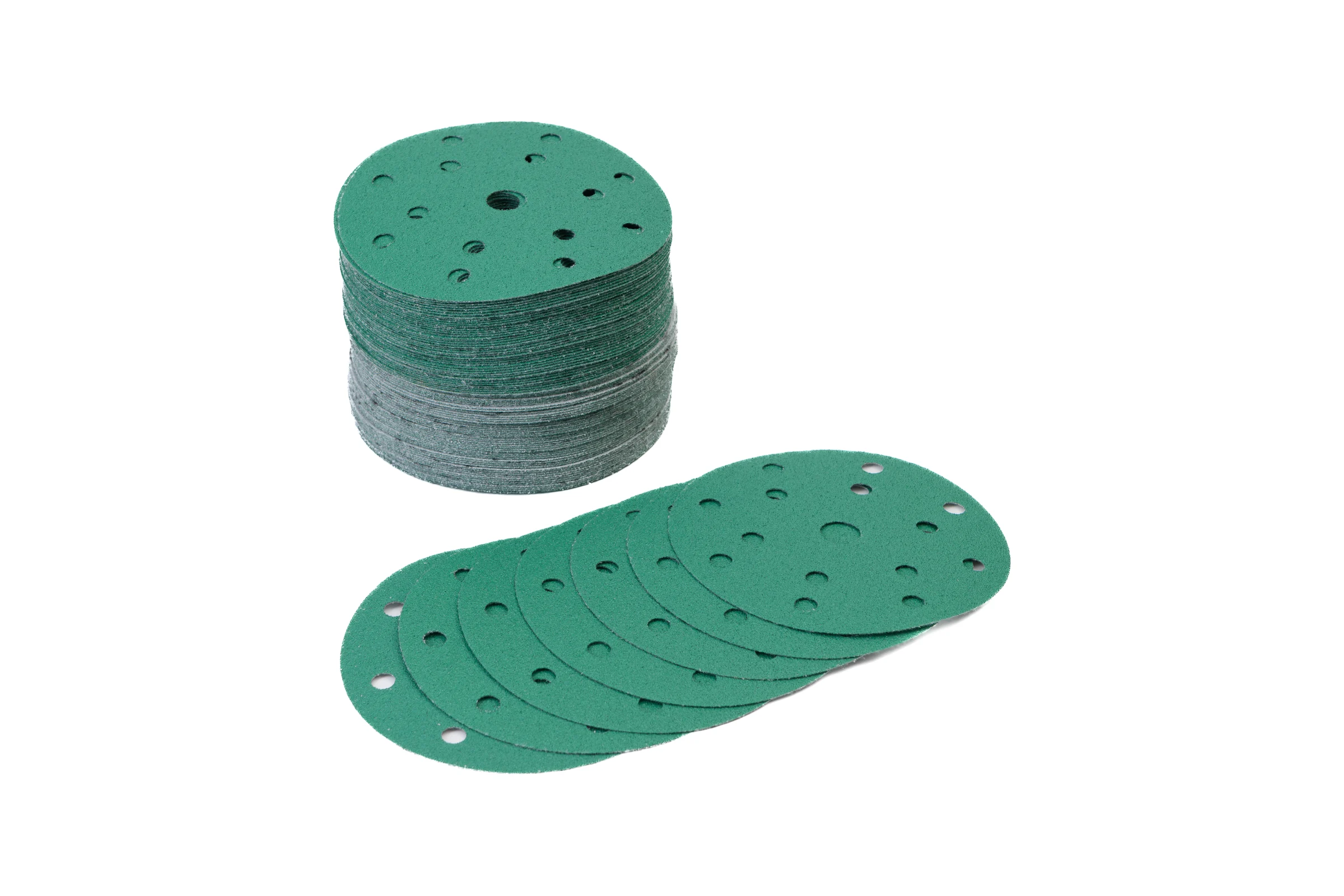 Абразивный круг GREEN Film 150 мм, P240, 15 отверстий, на липучке, 100 шт TILFLEX TL41-240/100