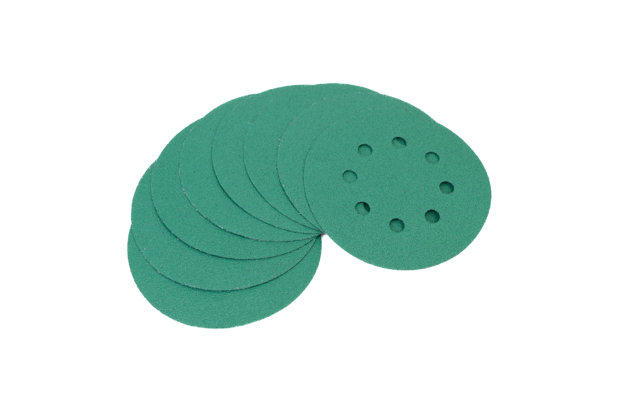 Абразивный круг GREEN Film 125 мм, P240, 8 отверстий, на липучке, 100 шт TILFLEX TL40-240/100