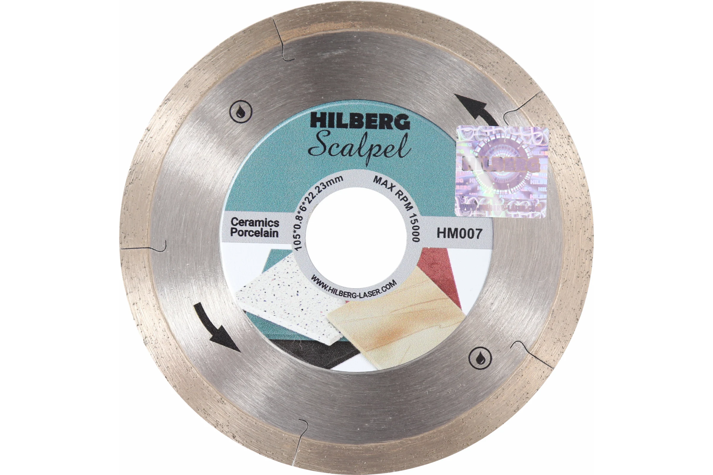 Диск алмазный отрезной Hilberg 105x22.23 Scalpel 0.8 мм HM007