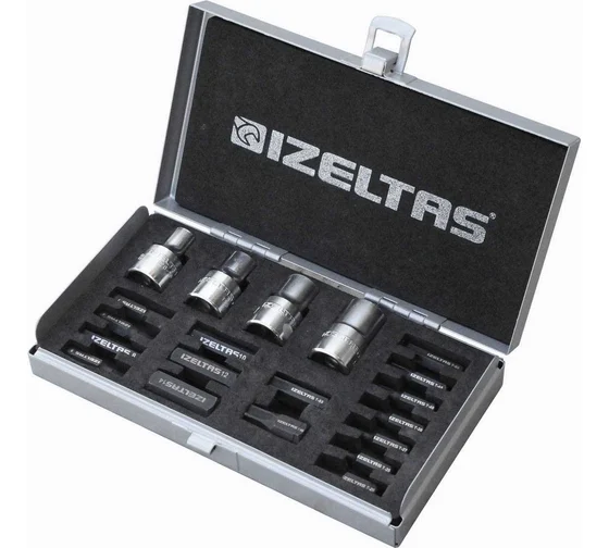 Набор магнитных бит HEX и TORX 1/2"DR 20 предметов 13000000806 IZELTAS 1113003020