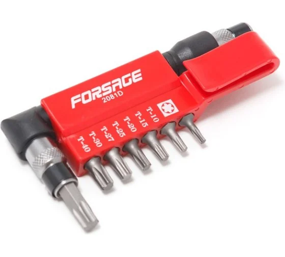 Набор бит-TORX с Г-образным битодержателем Forsage 1/4" 8 предметов F-2081D(9479)